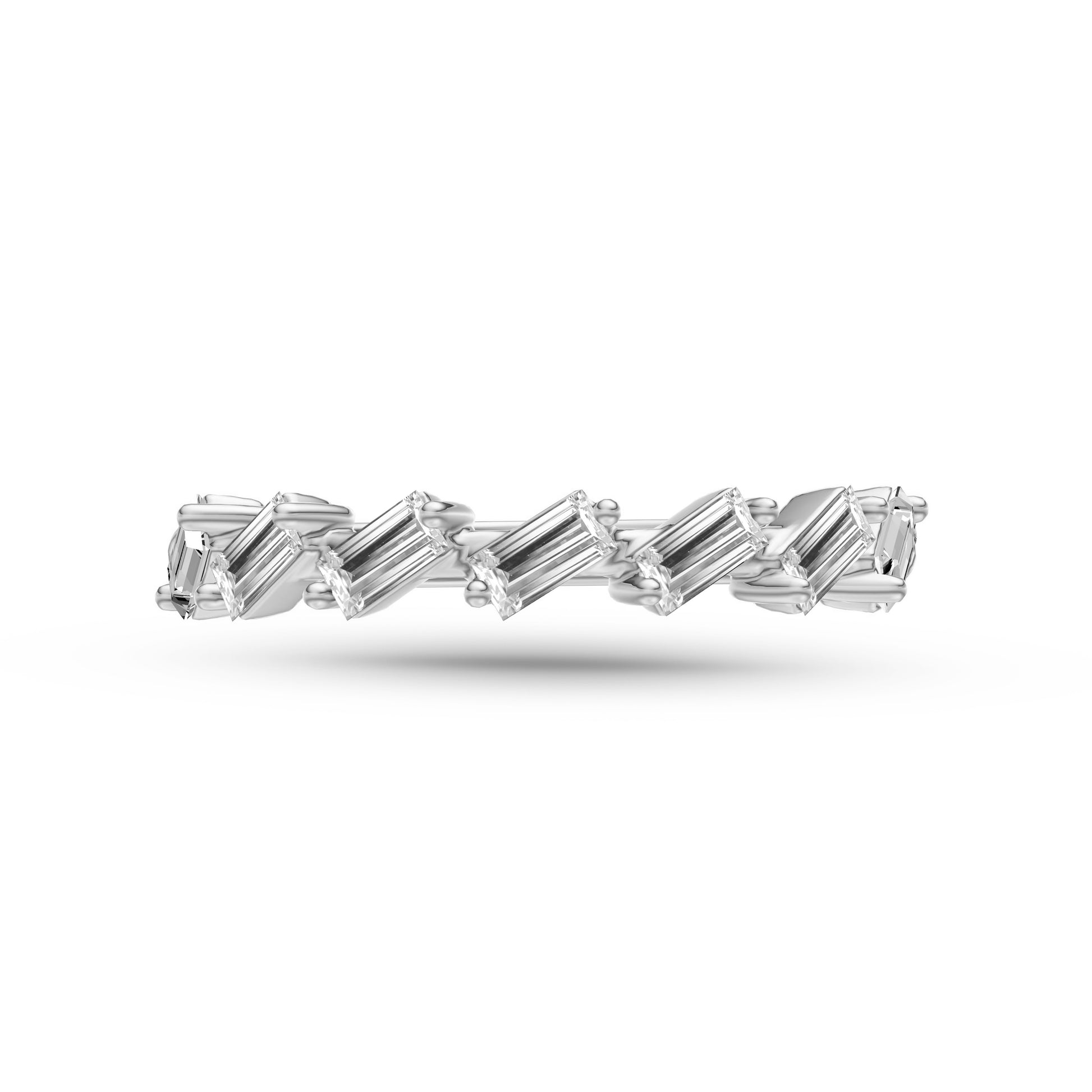 Geometric Baguette Diamond Ring in 14K Gold