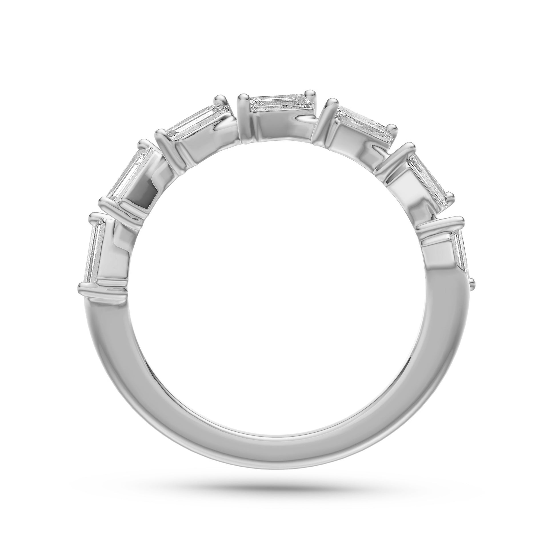 Geometric Baguette Diamond Ring in 14K Gold