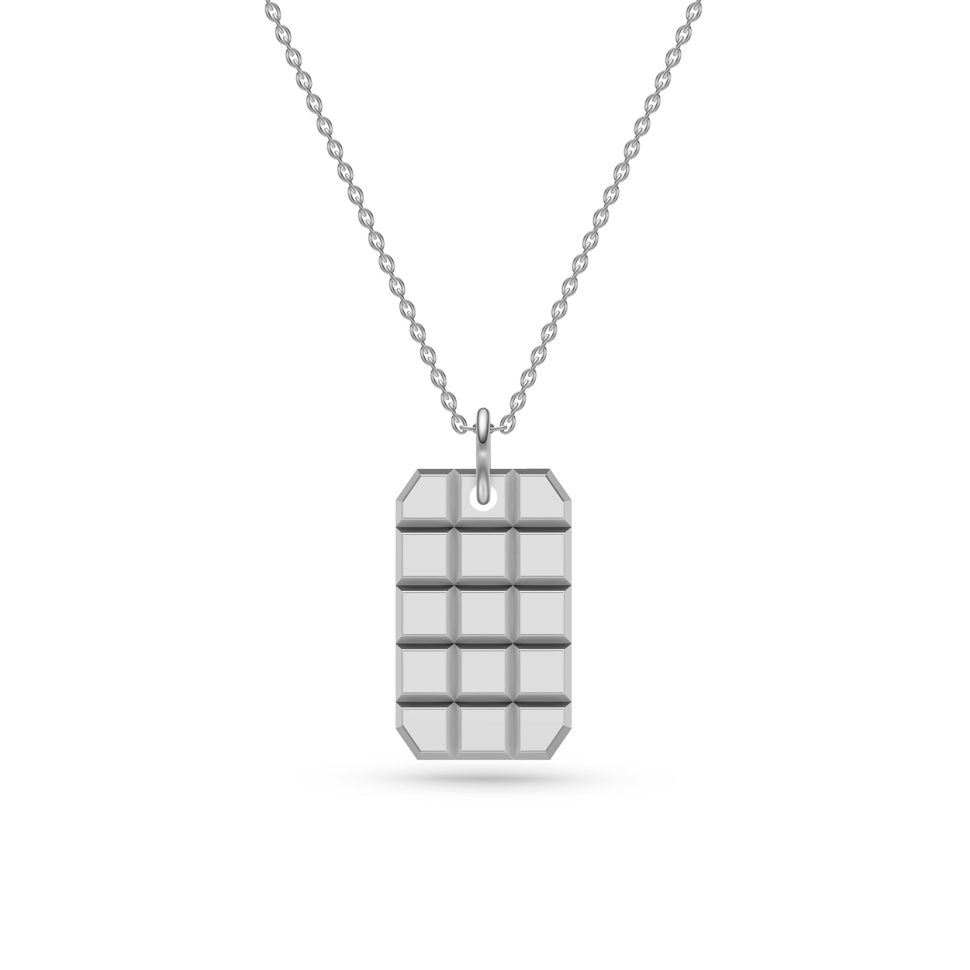 Geometric Grid Necklace In Sterling Silver