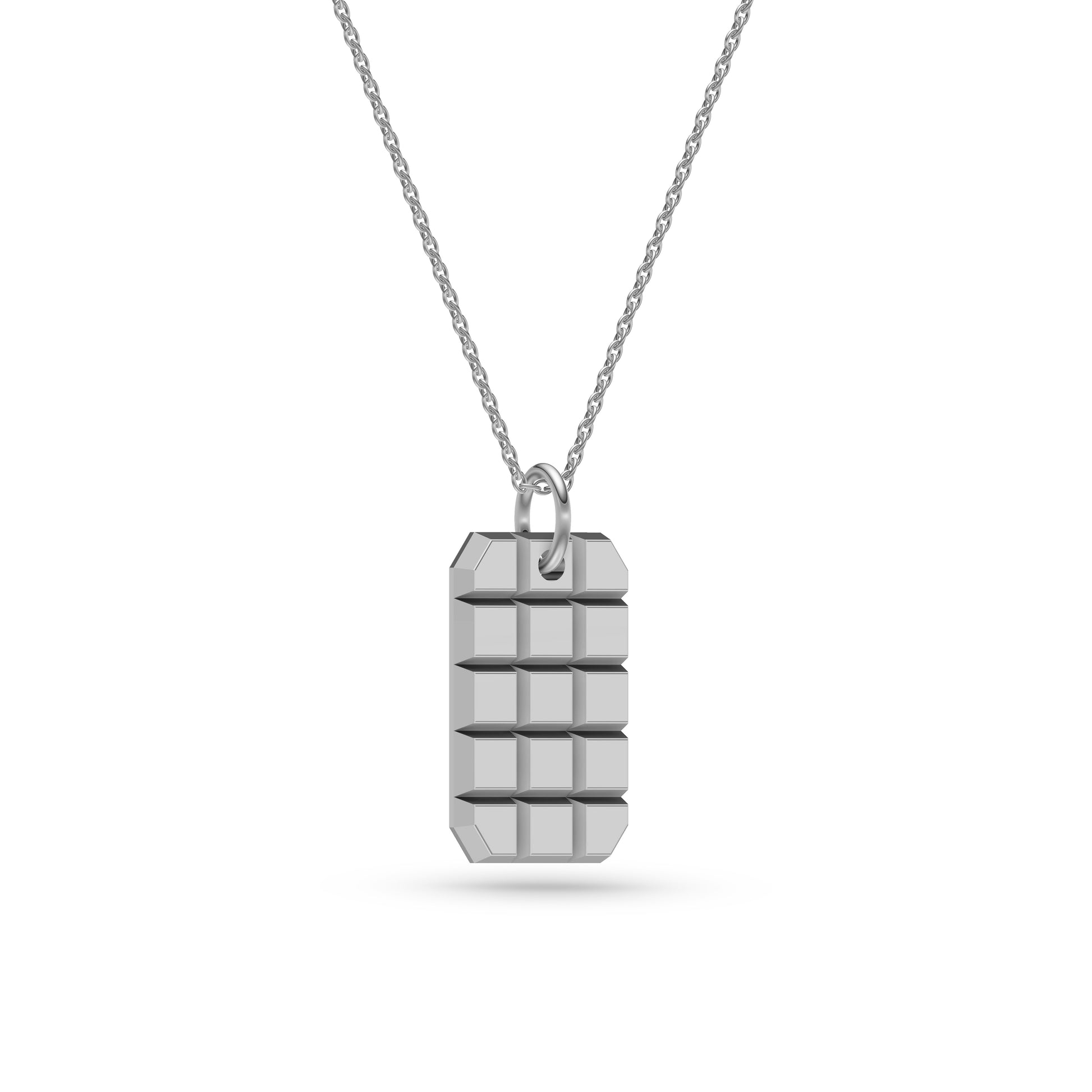 Geometric Grid Necklace In Sterling Silver