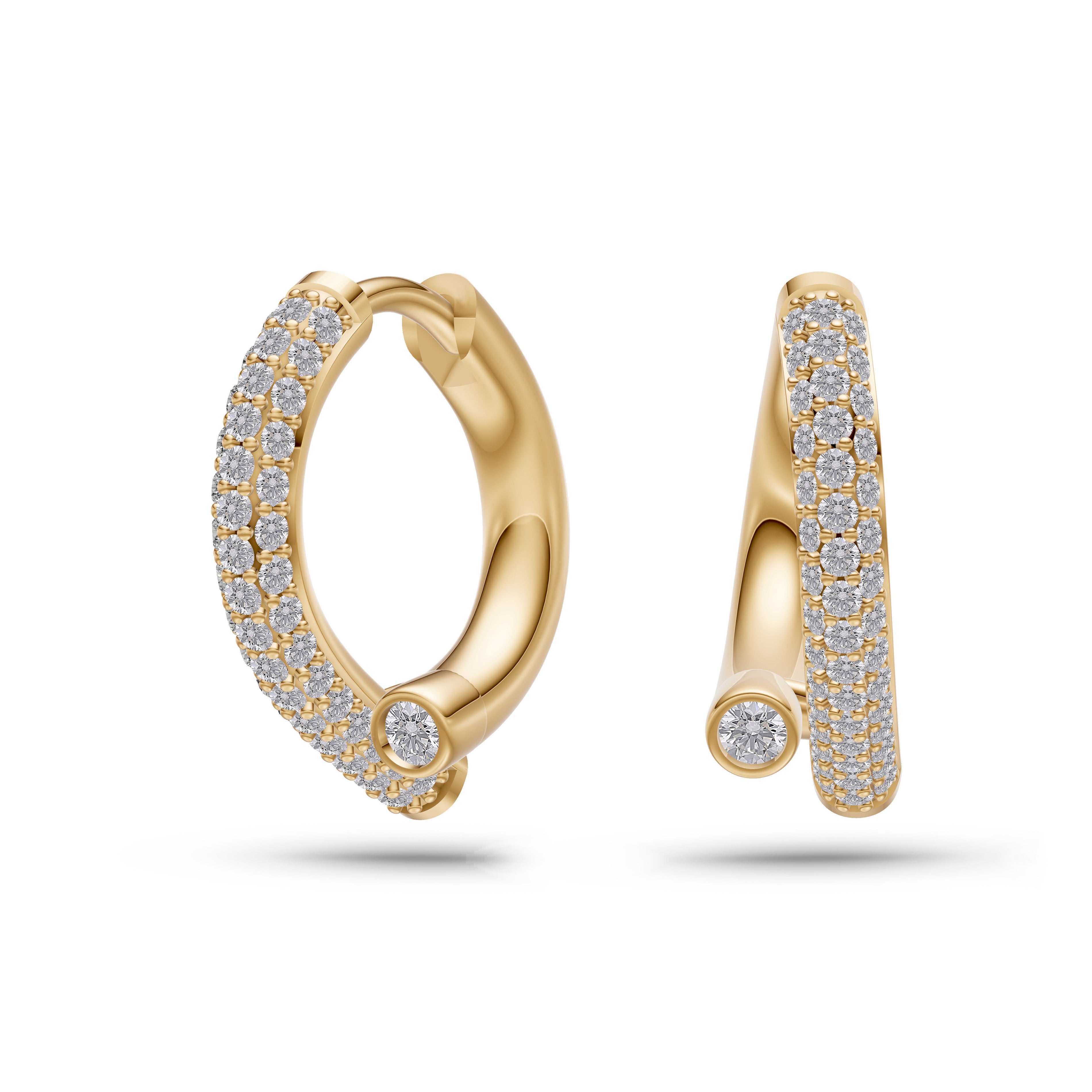 Diamond Peek-A-Boo Earrings In 14K Gold