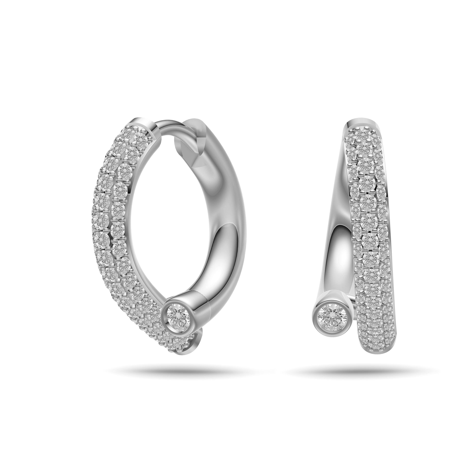 Diamond Peek-A-Boo Earrings In 14K Gold