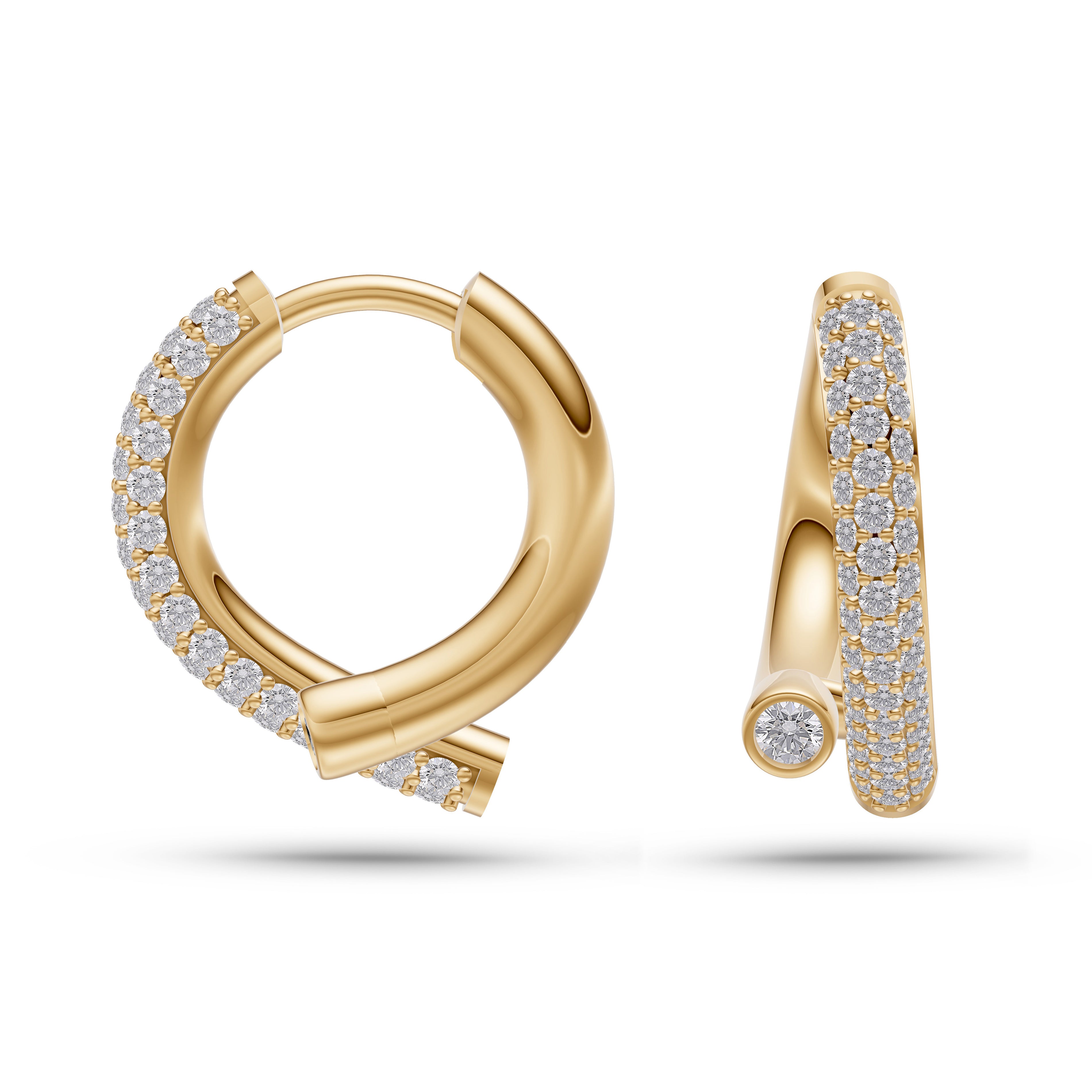Diamond Peek-A-Boo Earrings In 14K Gold