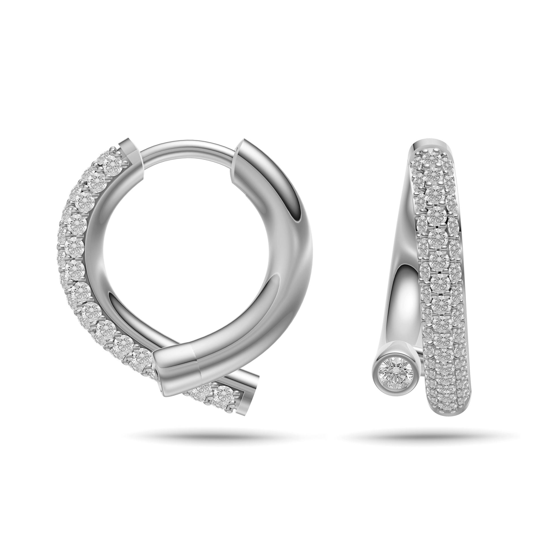 Diamond Peek-A-Boo Earrings In 14K Gold
