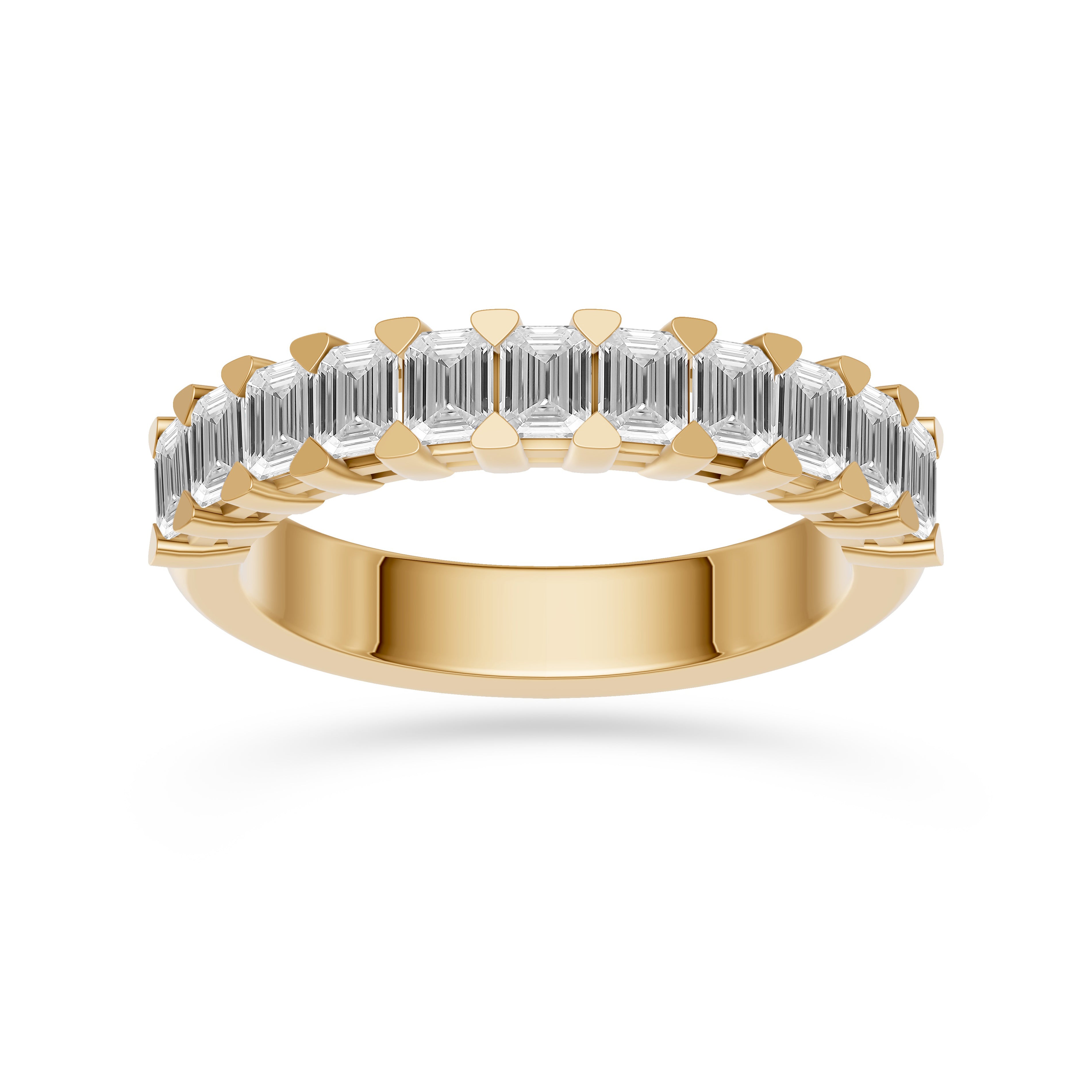 Radiant Diamond Half-Eternity Band Ring in 14K Gold