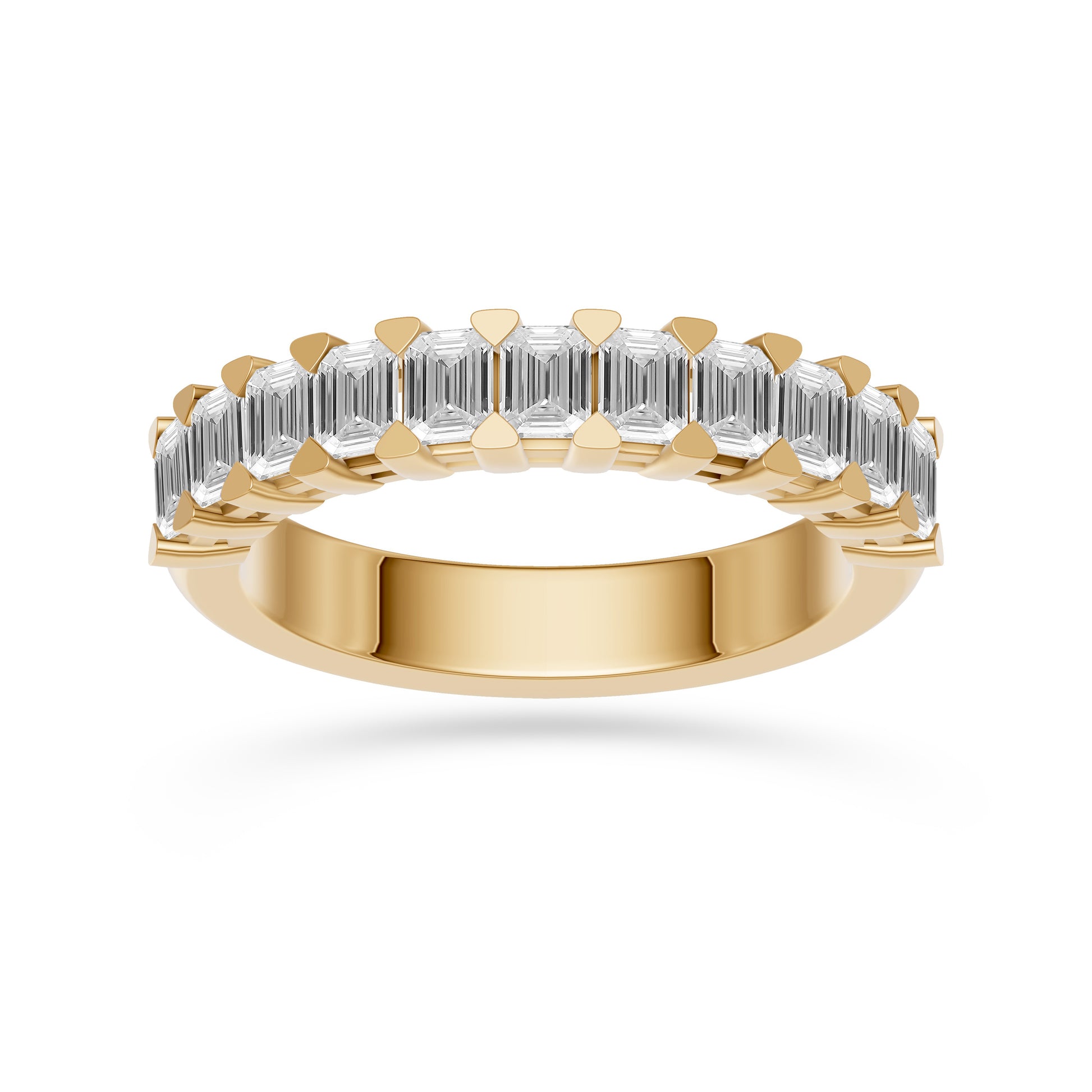 Radiant Diamond Half-Eternity Band Ring in 14K Gold