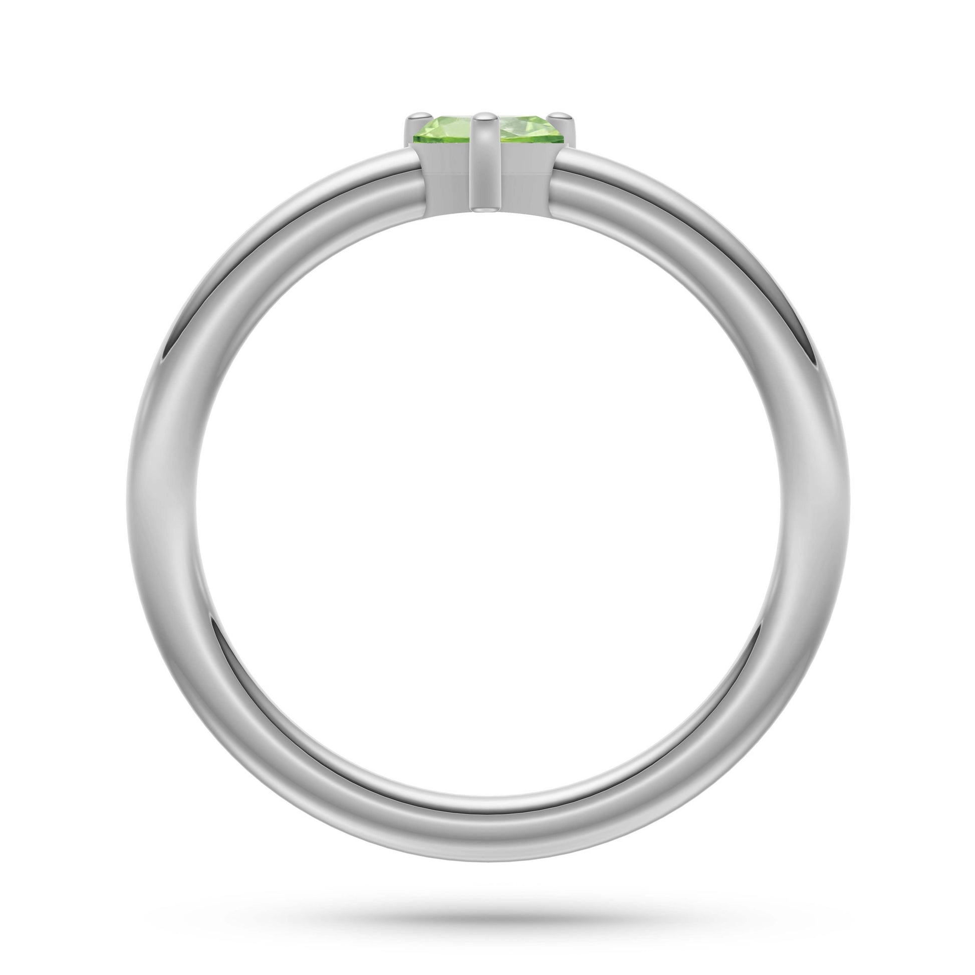 Heart Shape Peridot Solitaire Ring in 14K Gold