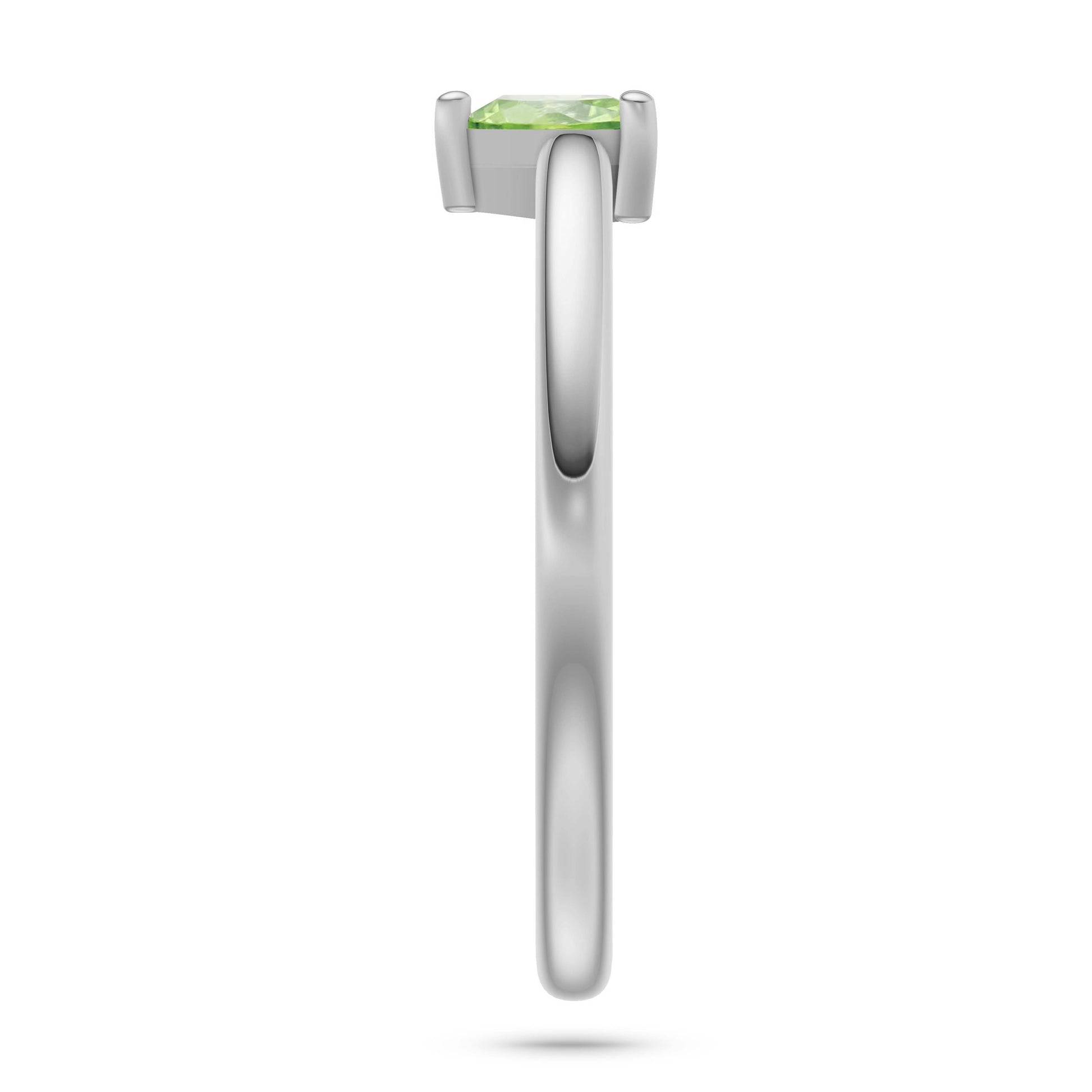 Heart Shape Peridot Solitaire Ring in 14K Gold