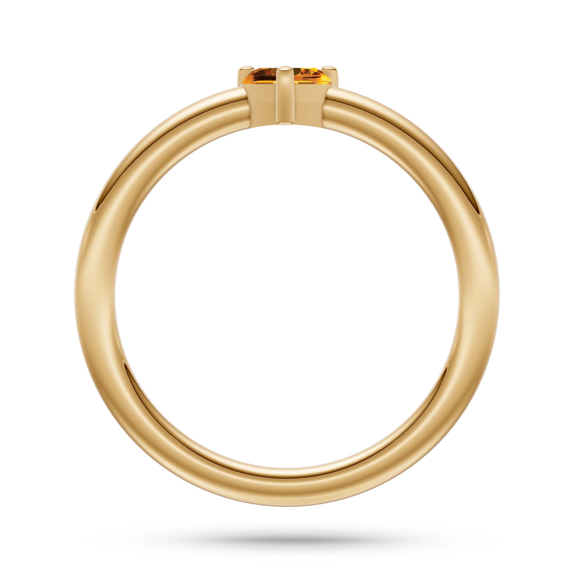 Heart Shape Citrine Solitaire Ring in 14K Gold