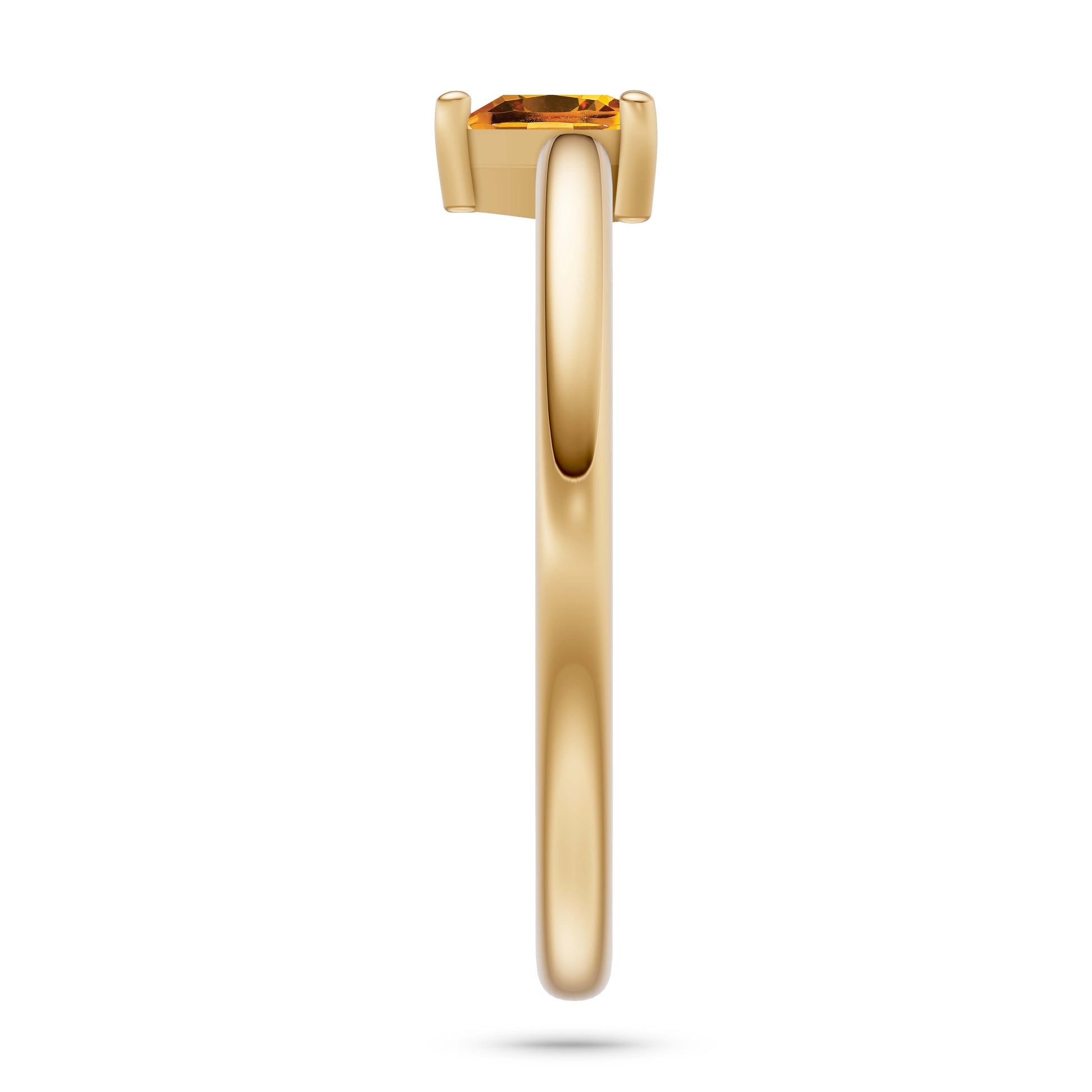 Heart Shape Citrine Solitaire Ring in 14K Gold