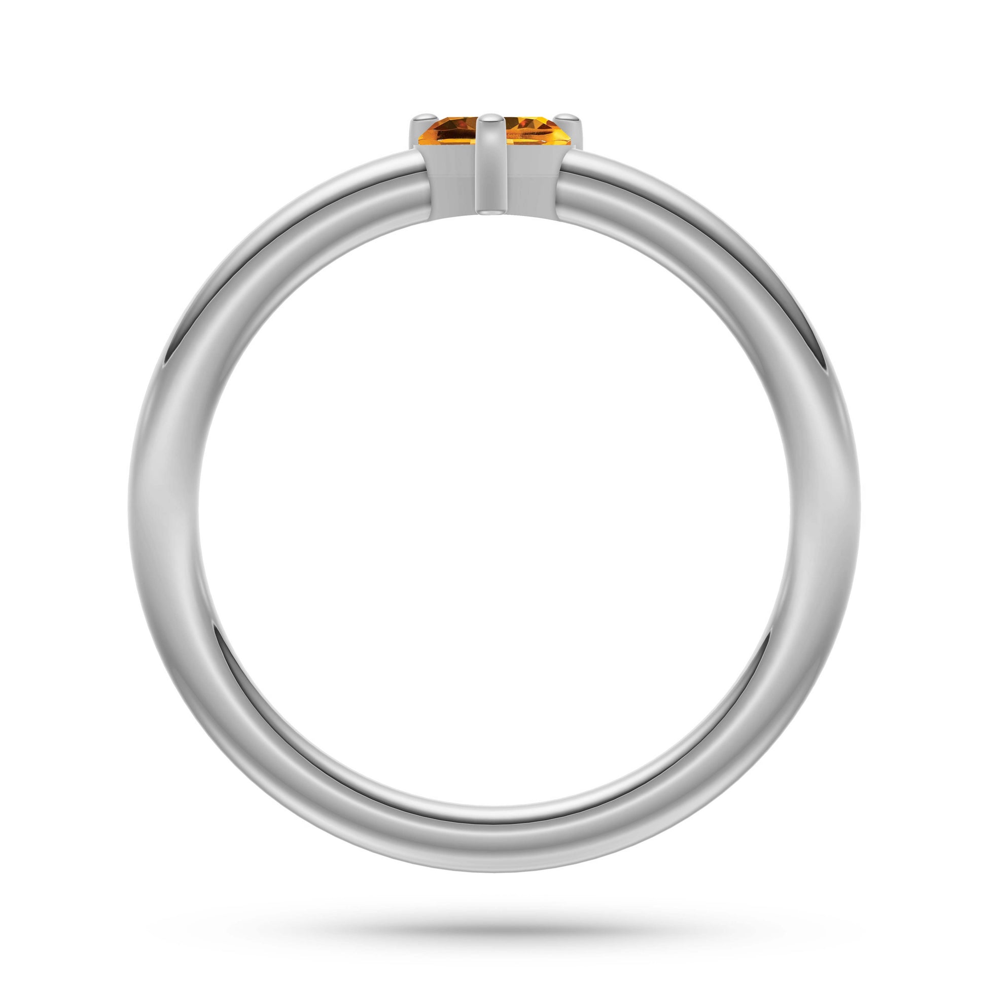 Heart Shape Citrine Solitaire Ring in 14K Gold