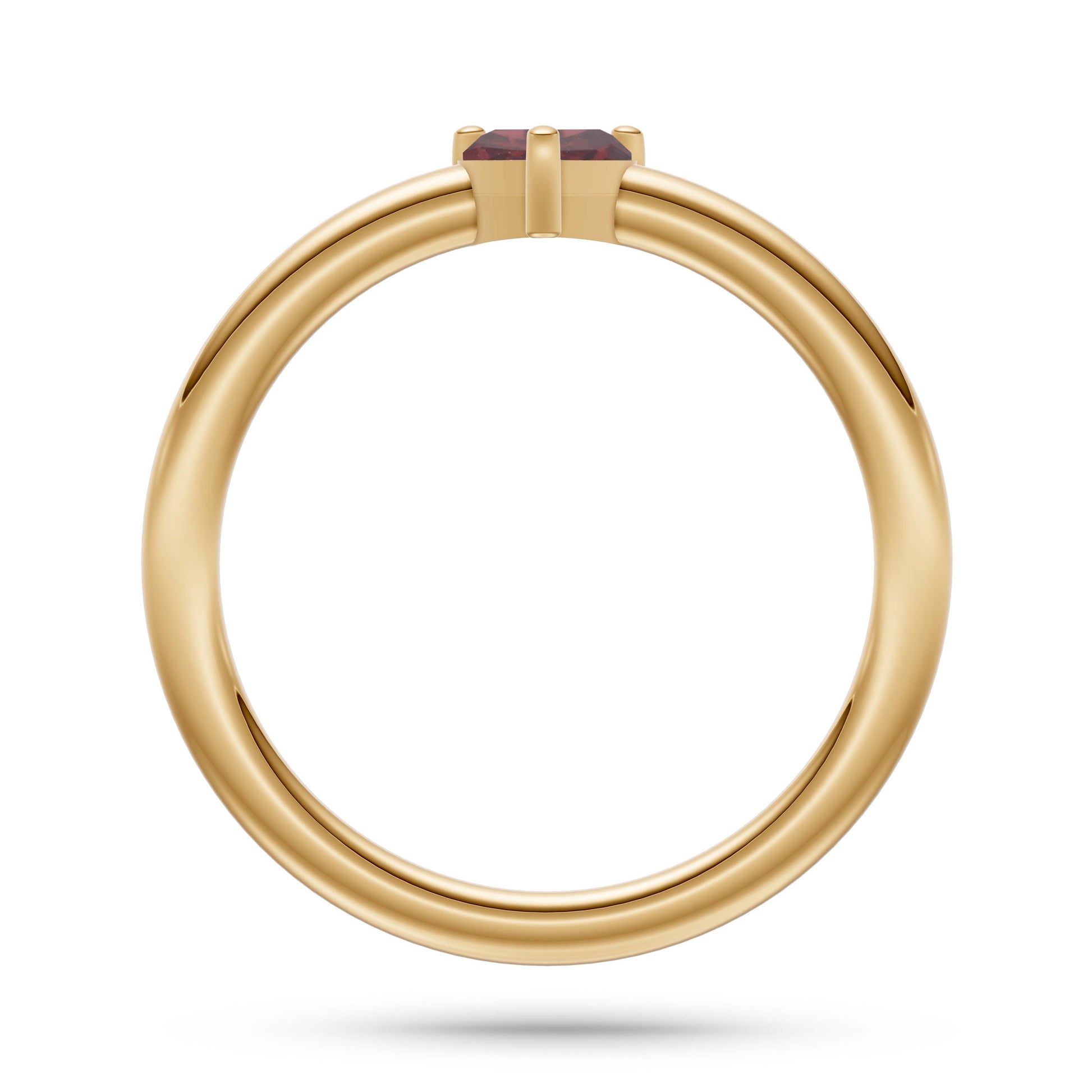 Heart Shape Garnet Solitaire Ring in 14K Gold