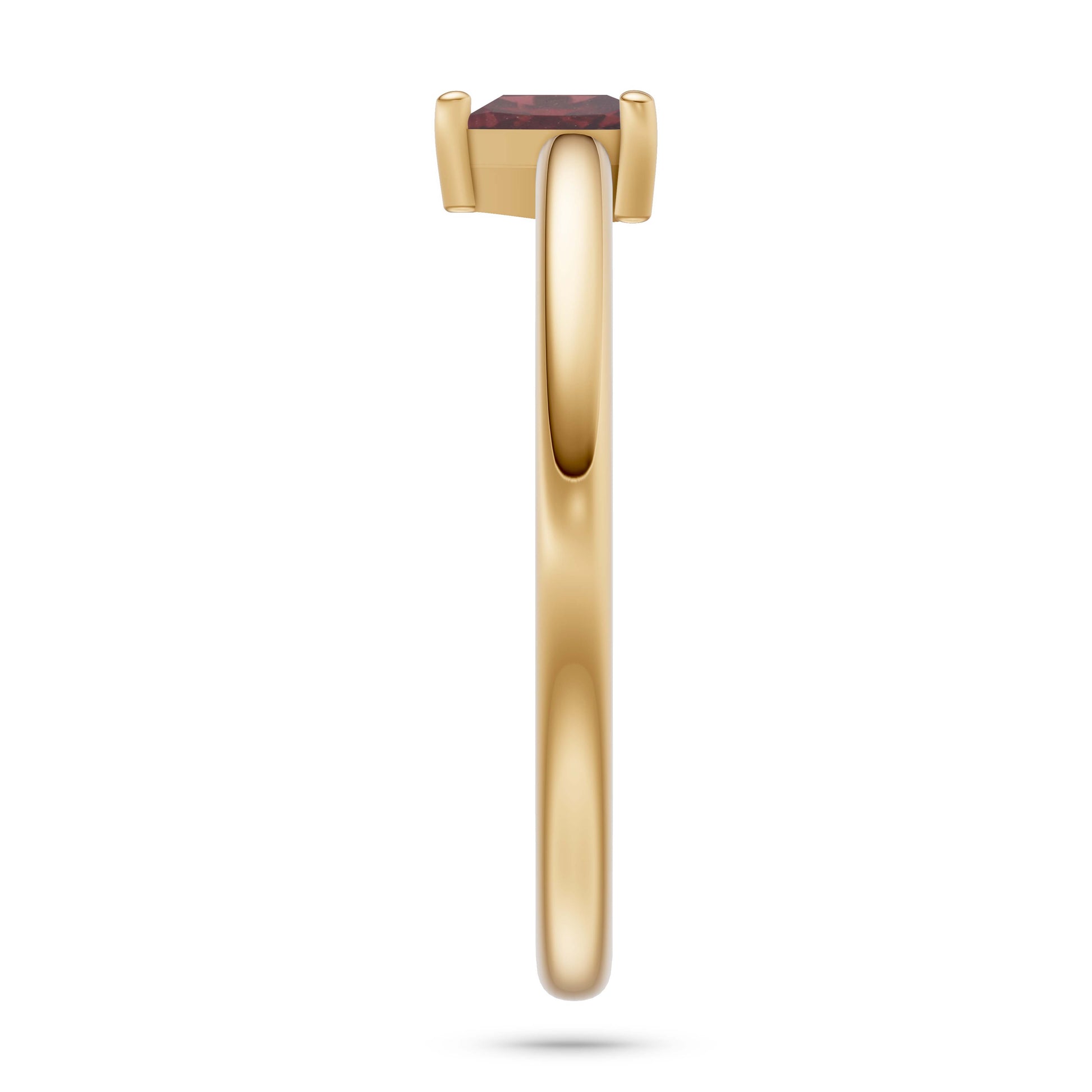 Heart Shape Garnet Solitaire Ring in 14K Gold