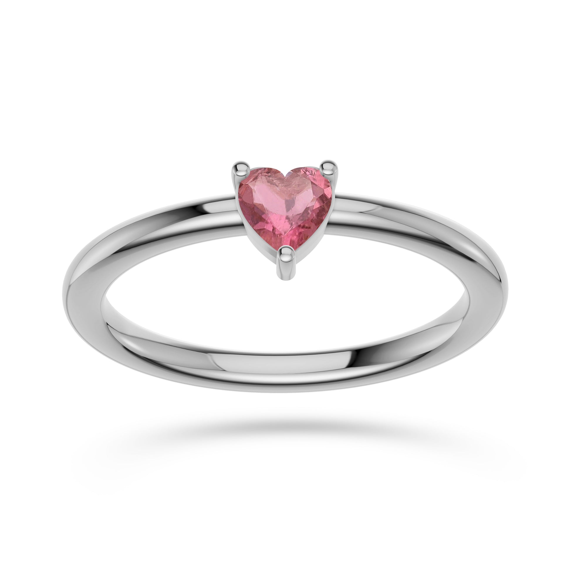 Heart Shape Tourmailne Solitaire Ring in 14K Gold