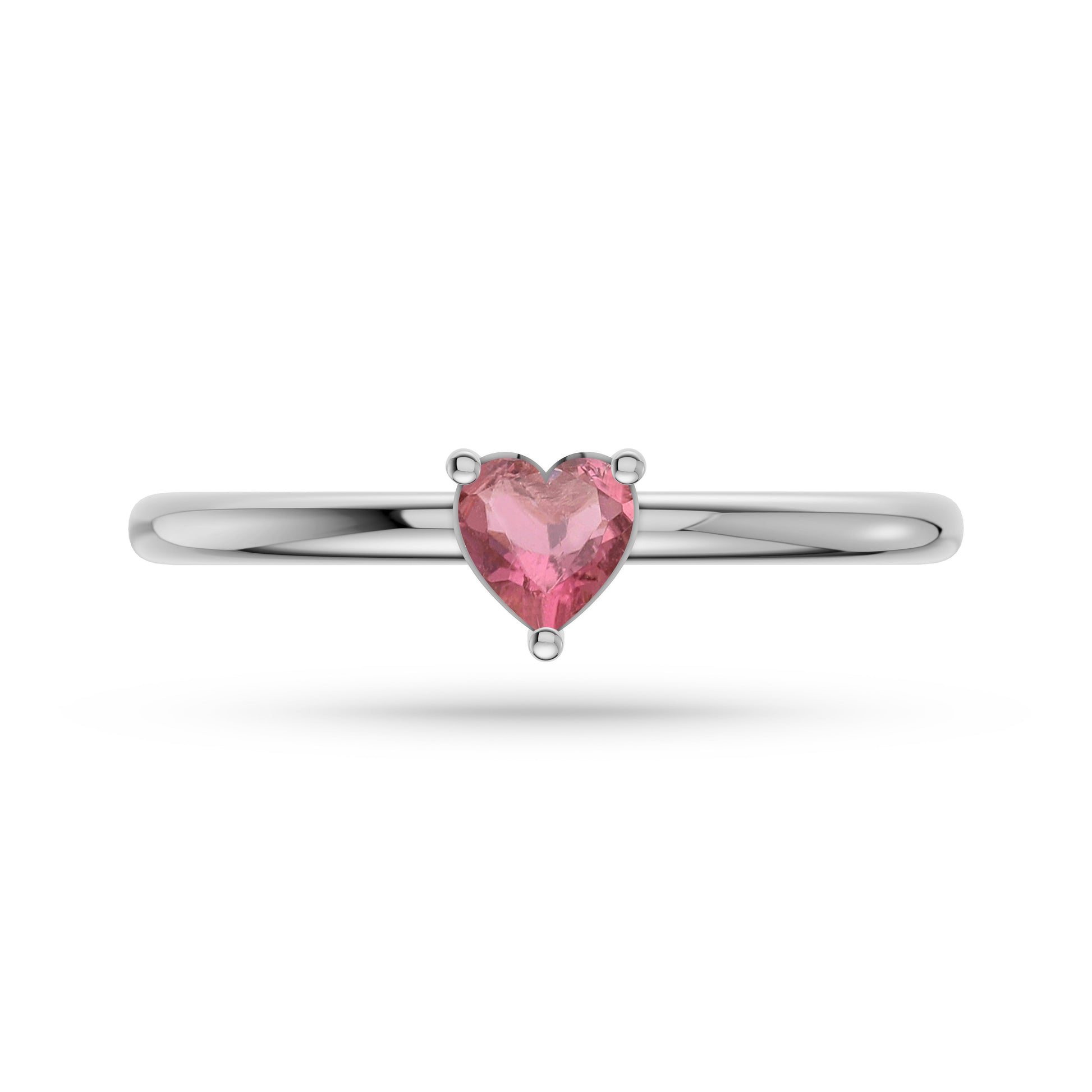 Heart Shape Tourmailne Solitaire Ring in 14K Gold