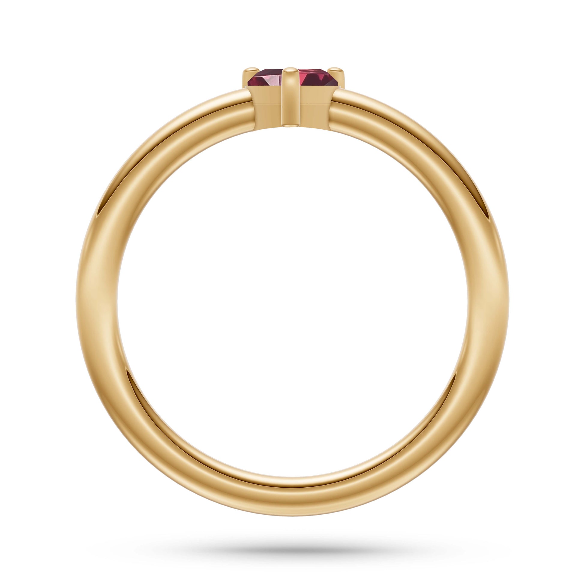 Heart Shape Tourmailne Solitaire Ring in 14K Gold