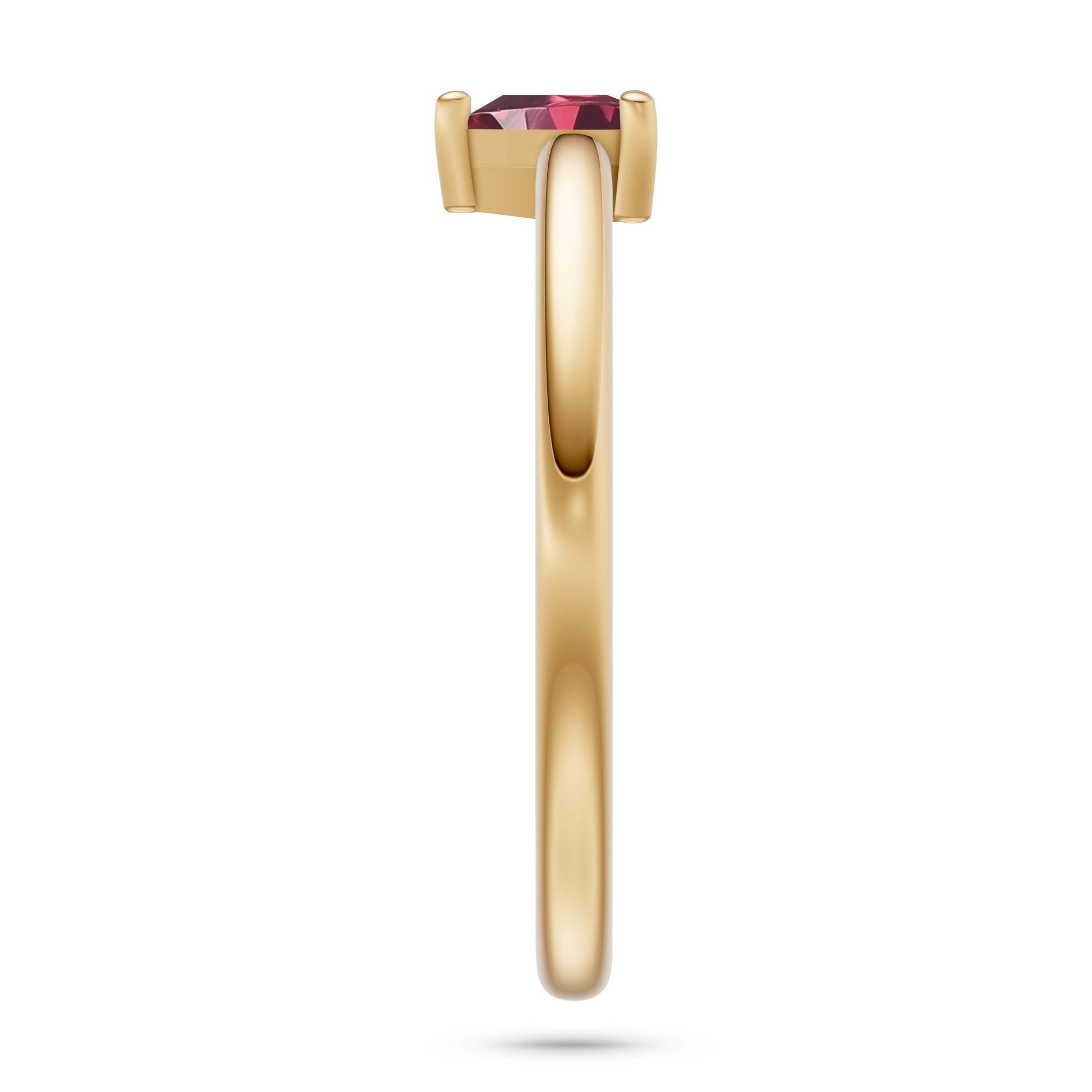 Heart Shape Tourmailne Solitaire Ring in 14K Gold