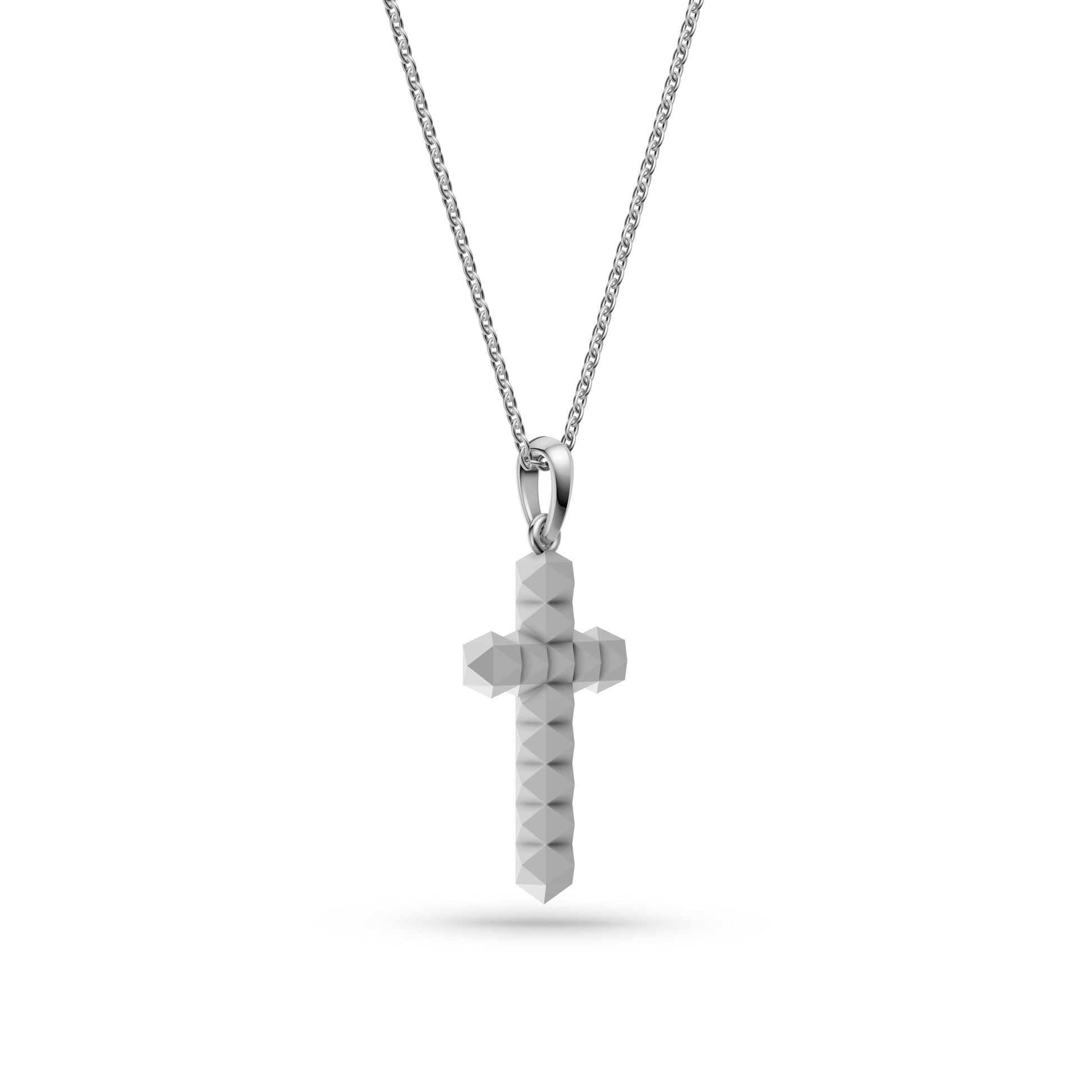 Pyramid Cross Necklace in Sterling Silver