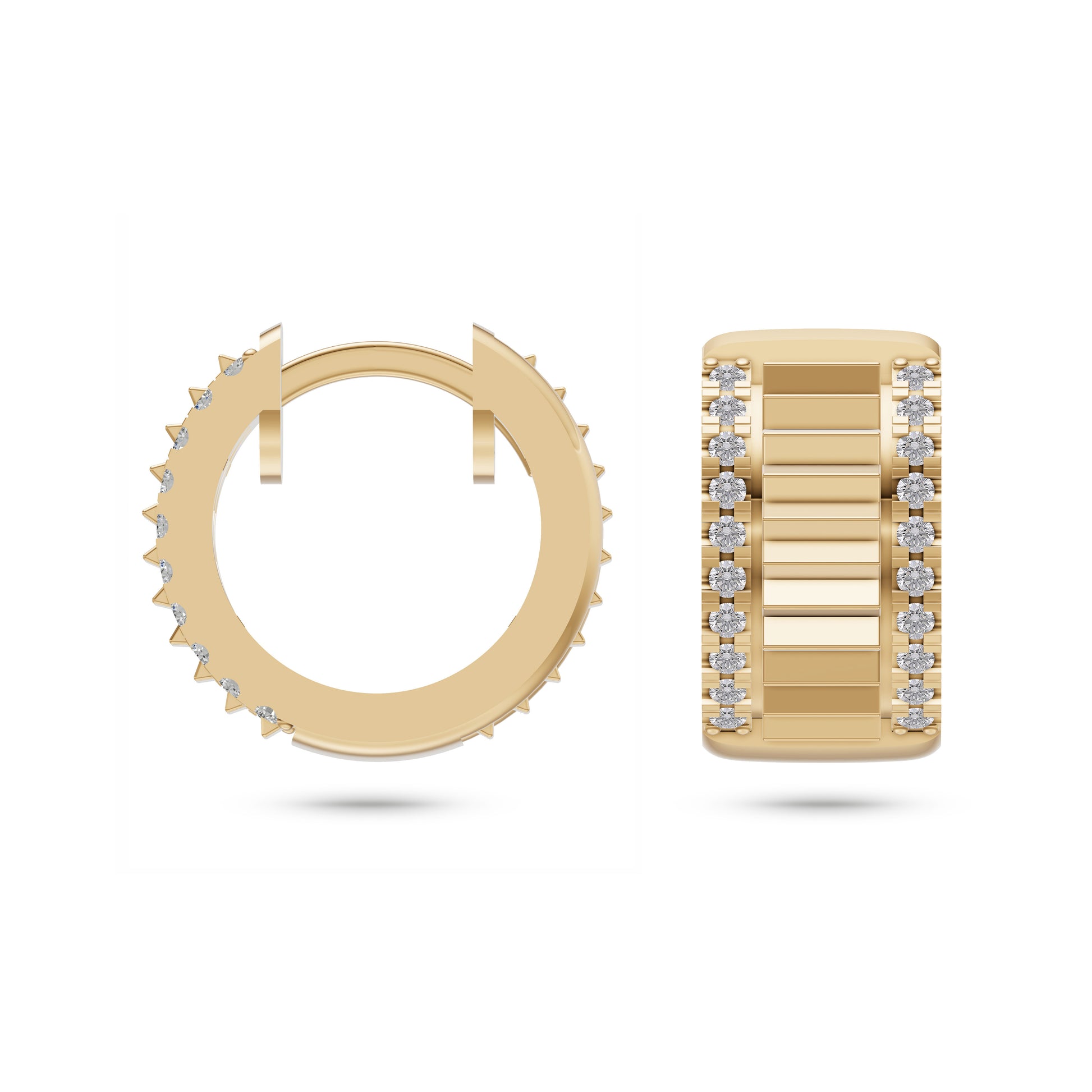 Hinged Hoop Diamond Earrings in 14K Gold