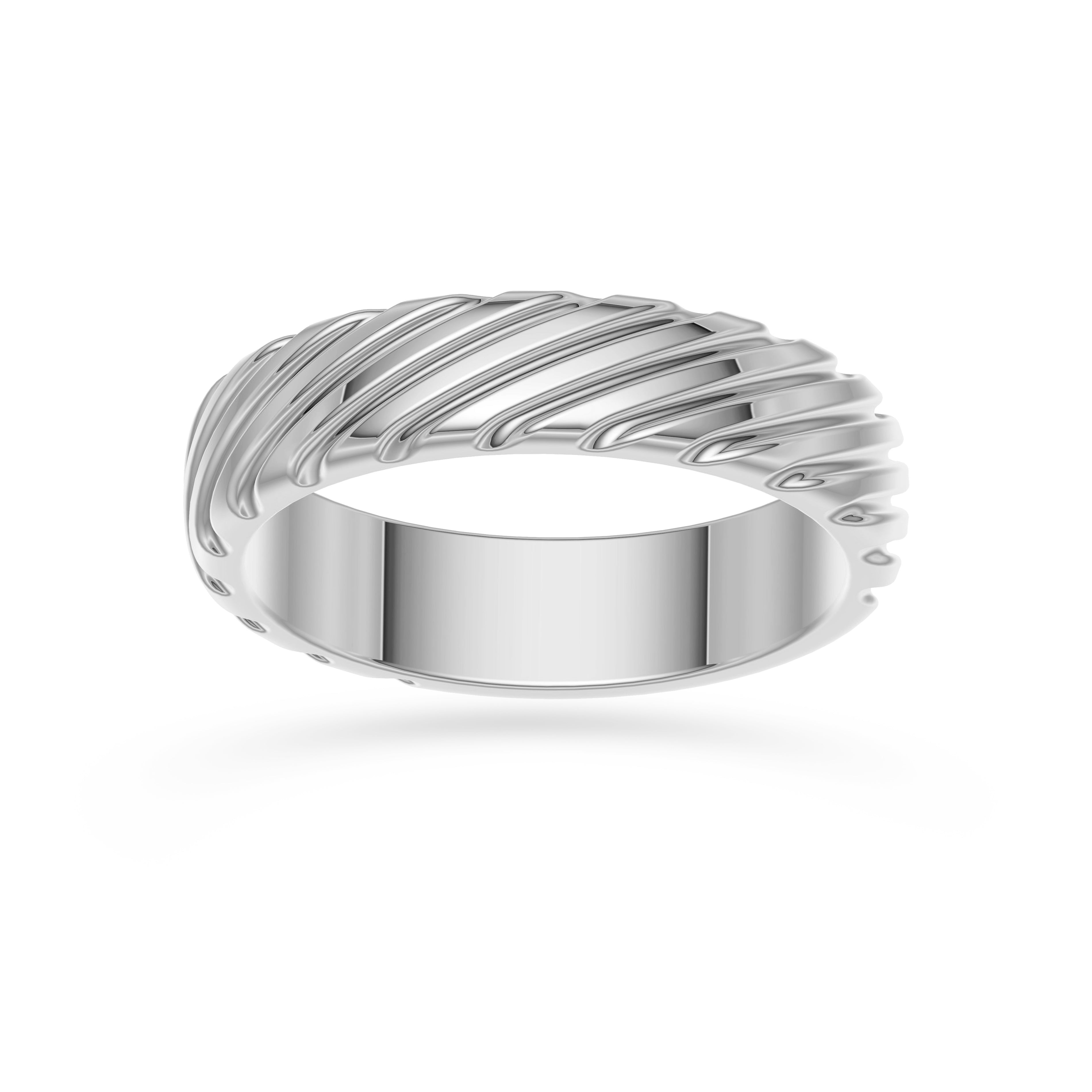 Imperial Wave Ridge Ring in Sterling Silver