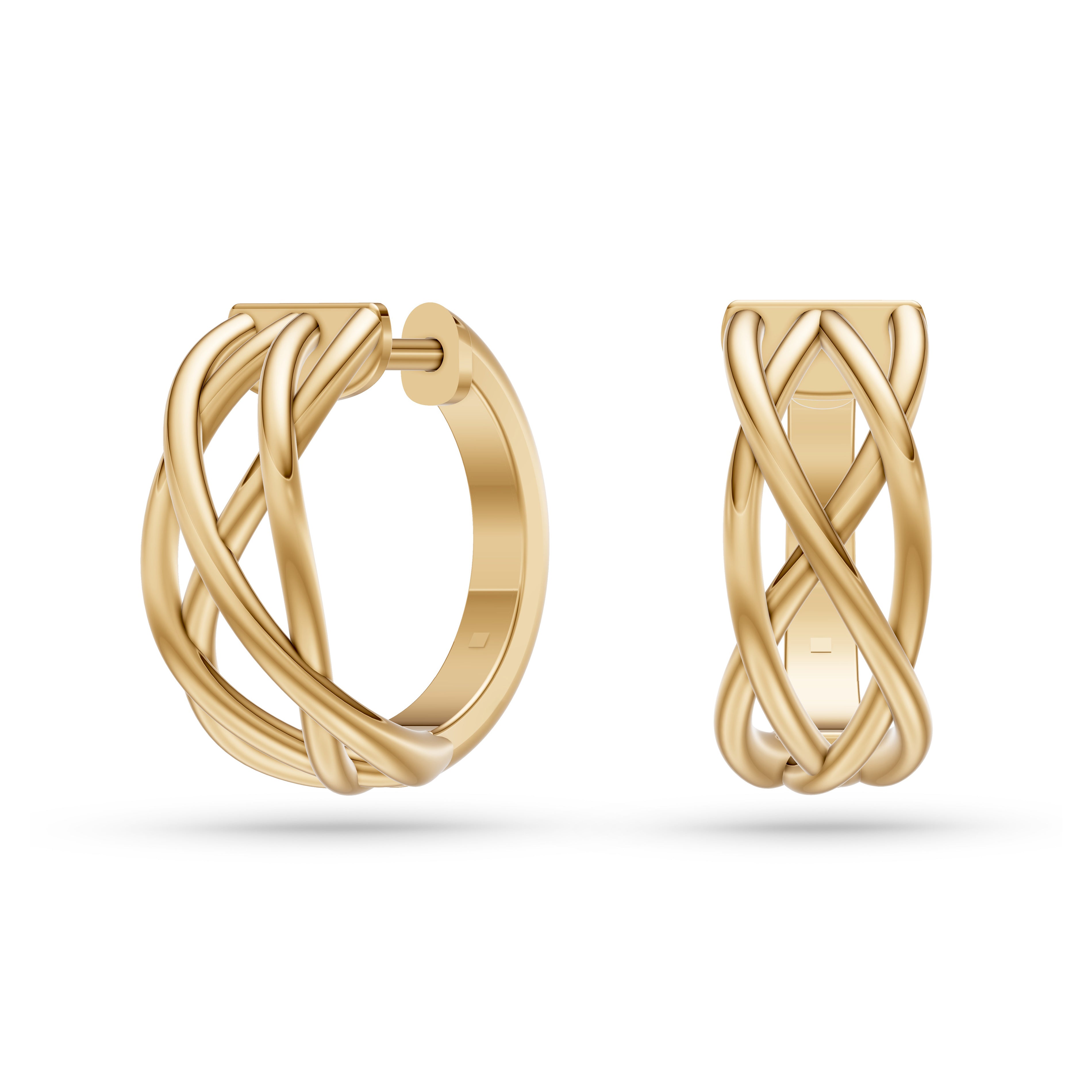 Interlace Gold Hoop Earrings in 14K Gold