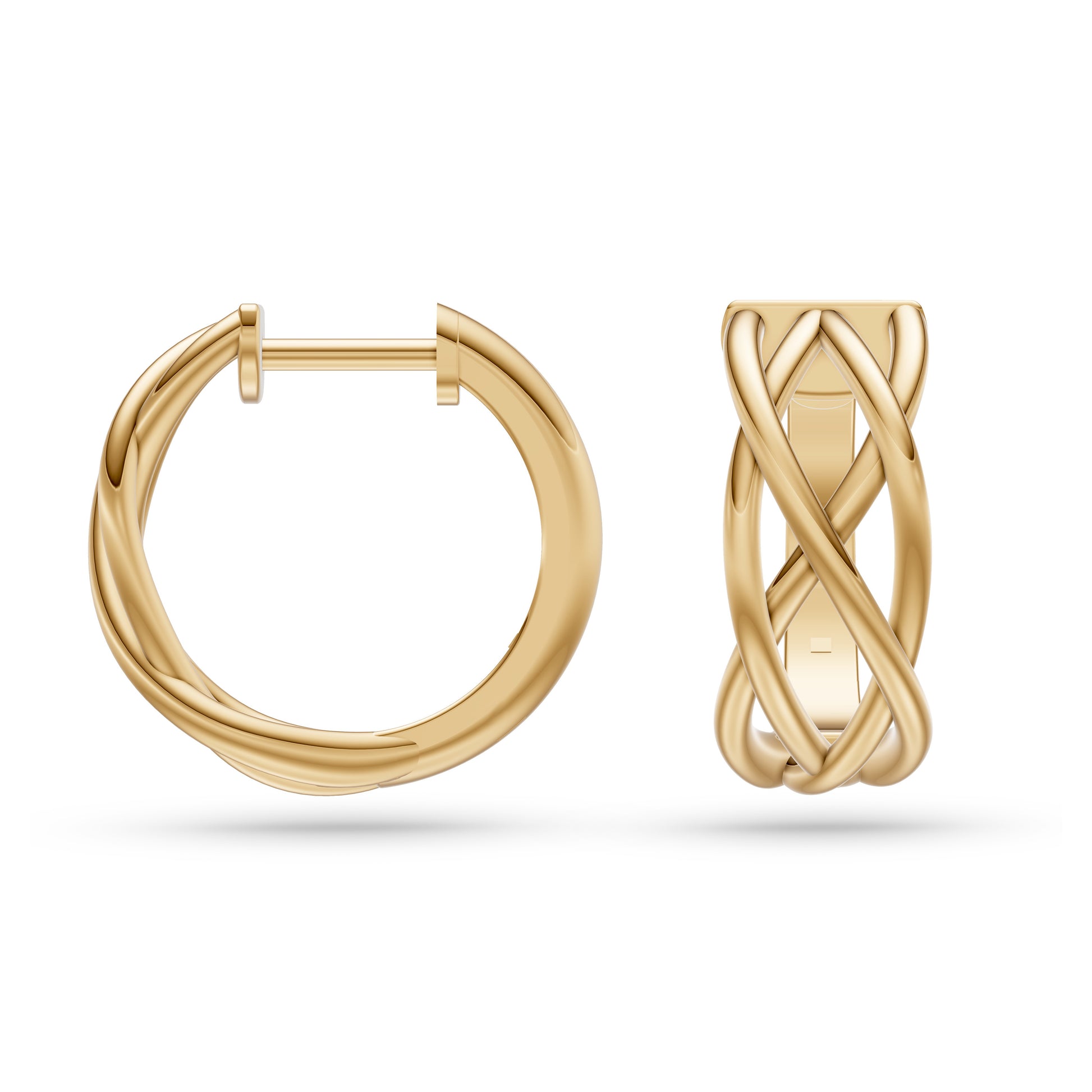 Interlace Gold Hoop Earrings in 14K Gold