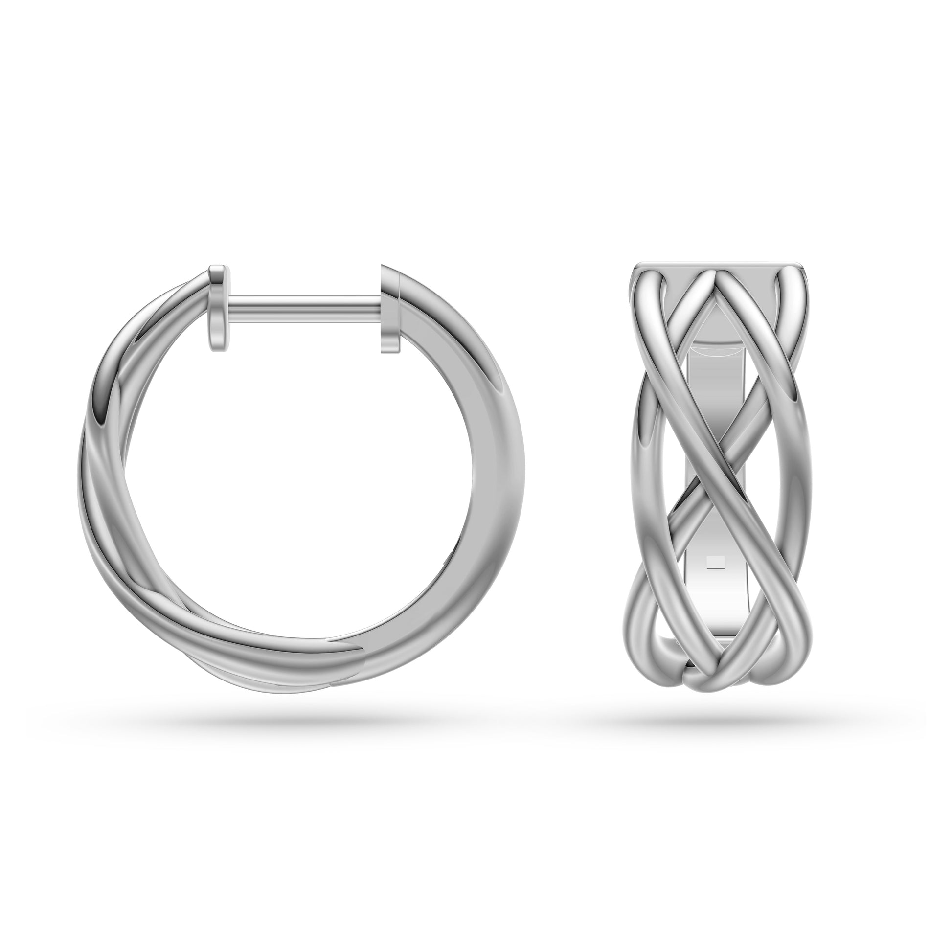 Interlace Gold Hoop Earrings in 14K Gold