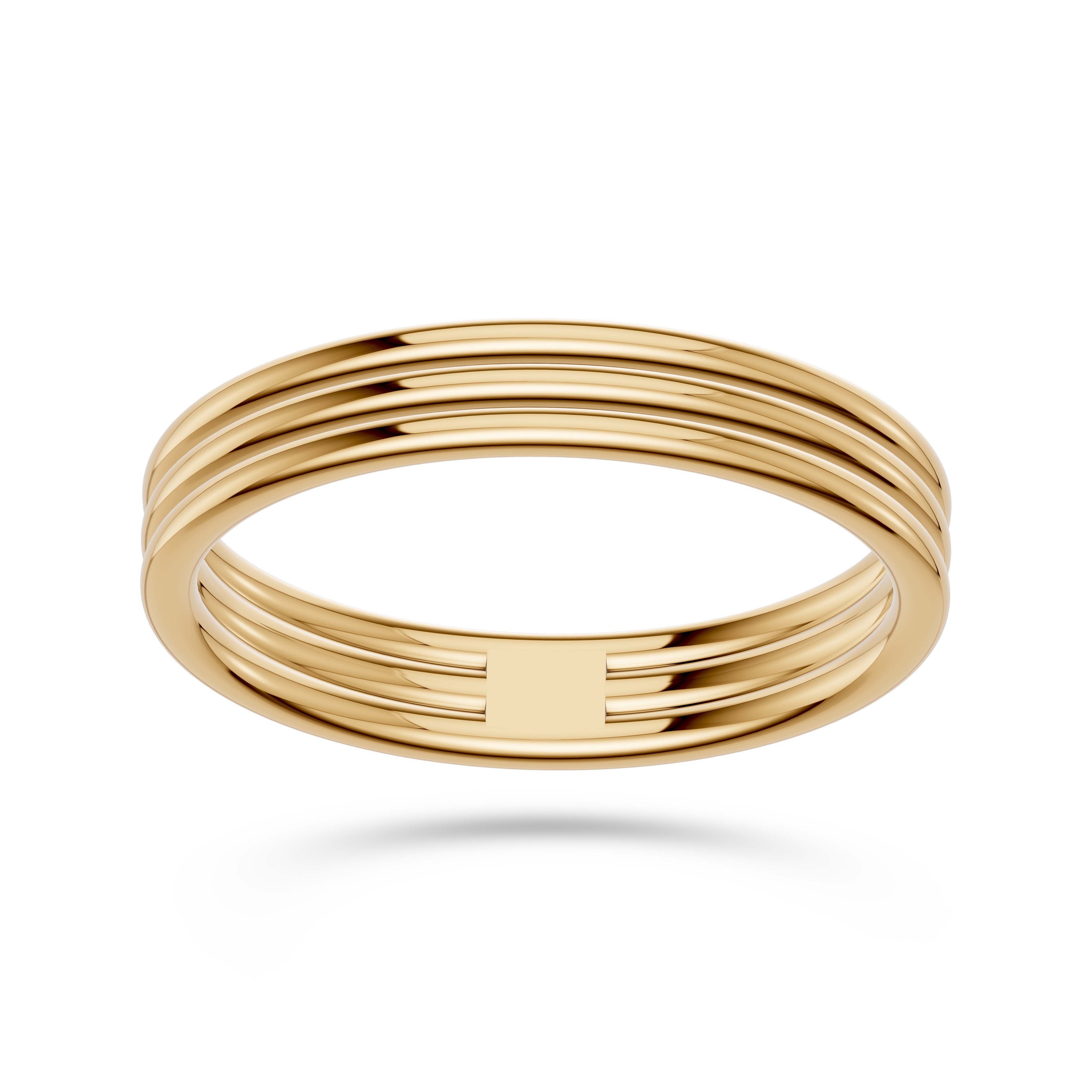 Layered Wave Band Ring in 14K Gold