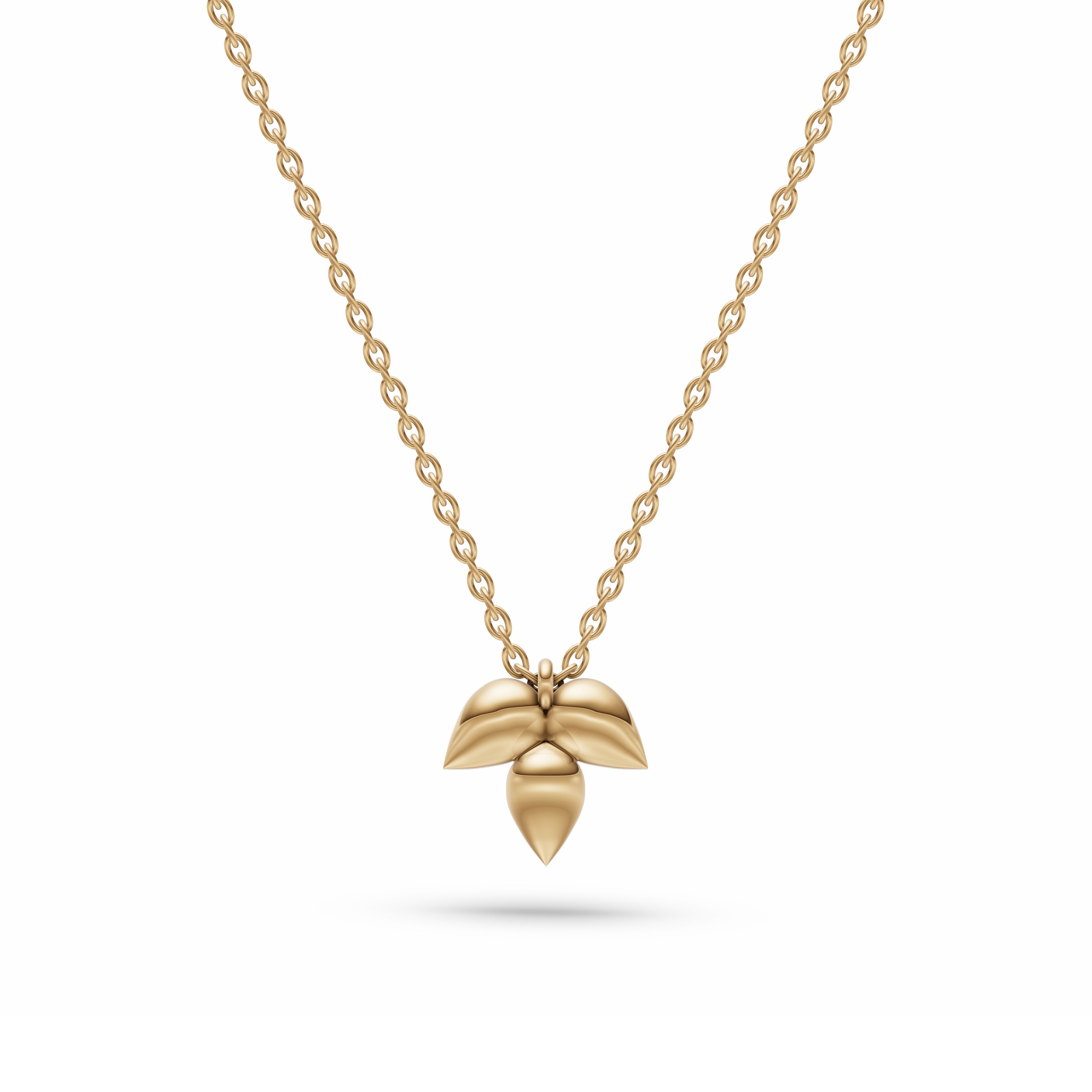 Leaf-inspired Gold Pendant in 14K Gold