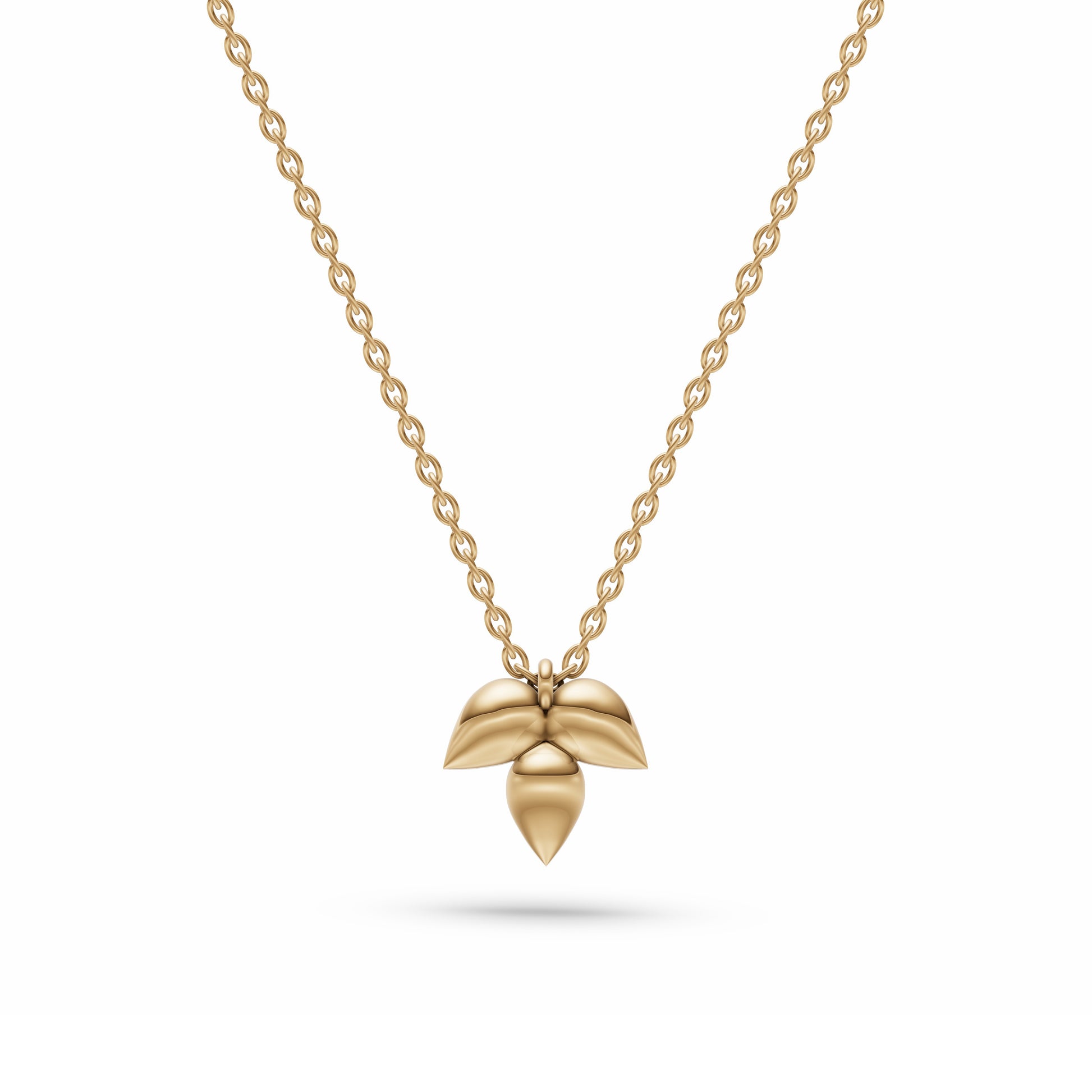 Leaf-inspired Gold Pendant in 14K Gold