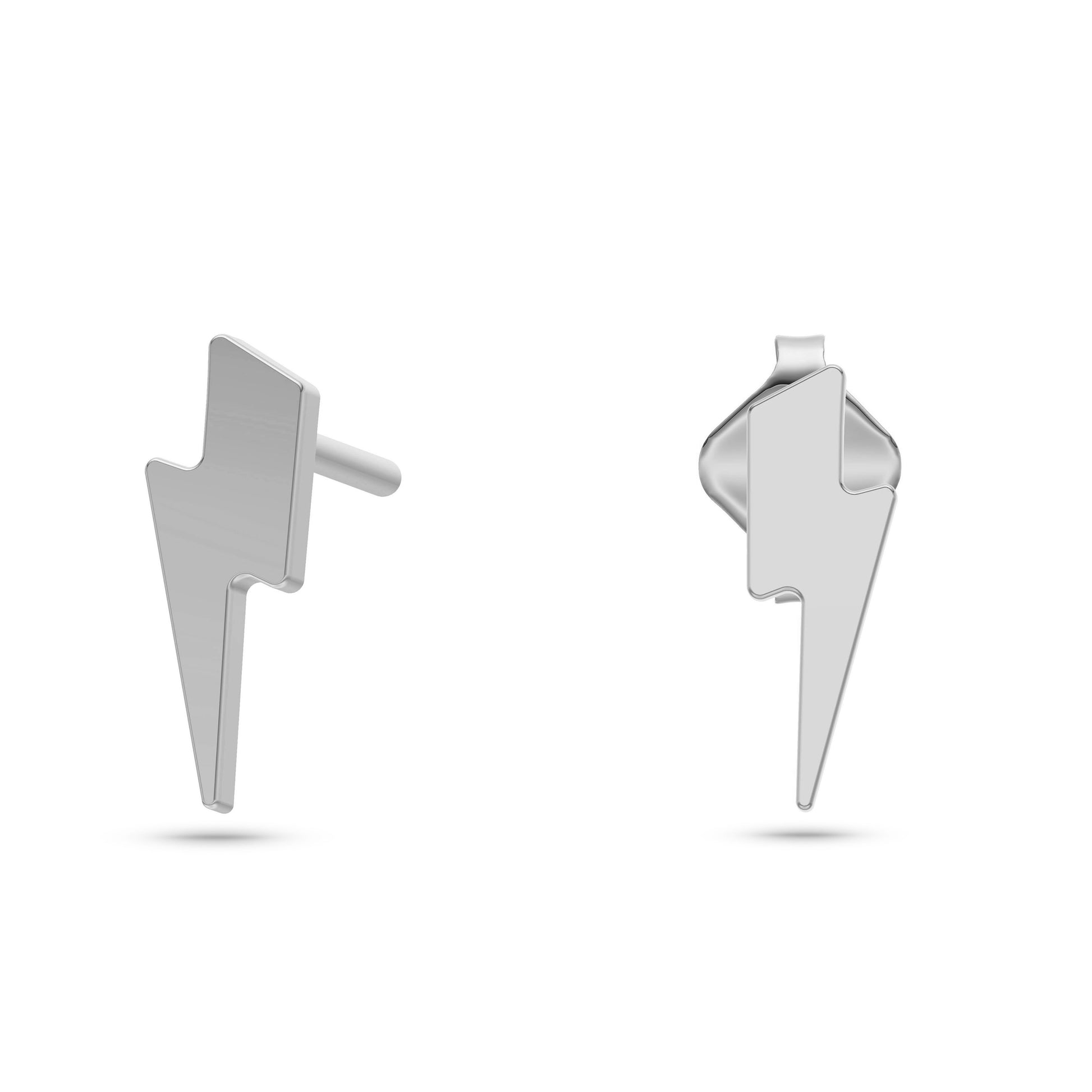Lightning Bolt Stud Earrings in 14K Gold