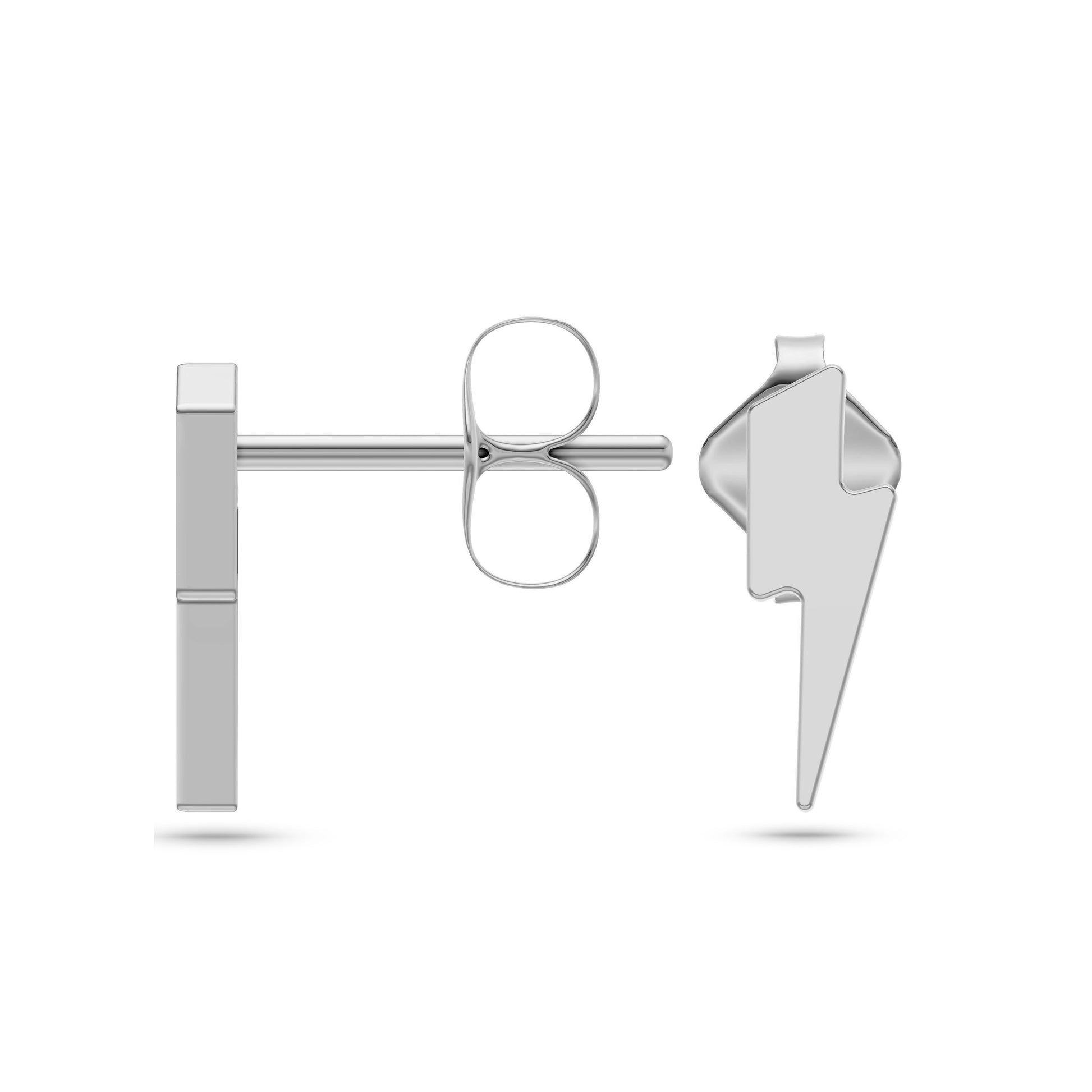 Lightning Bolt Stud Earrings in 14K Gold