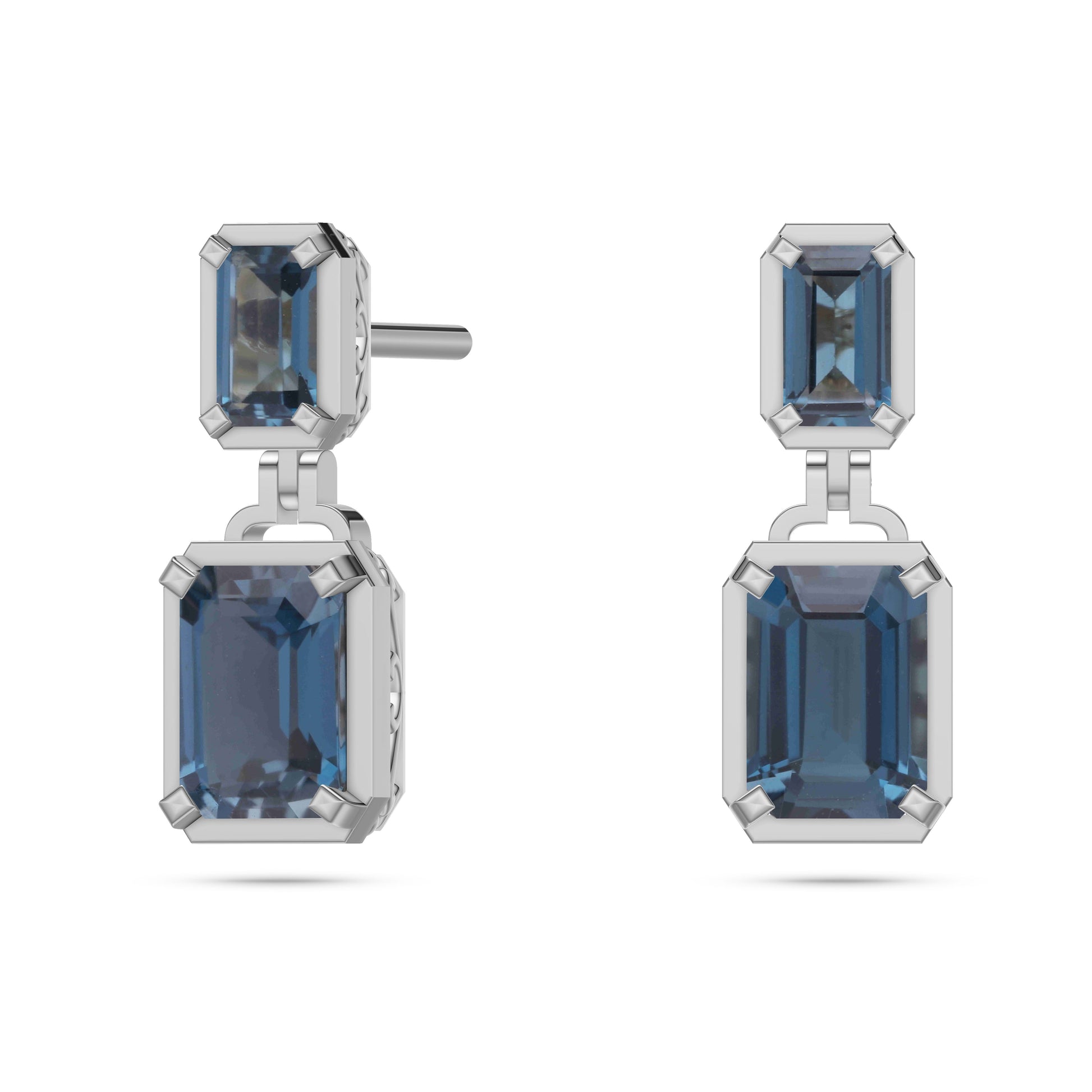London Blue Topaz Drop Earrings In 14K Gold