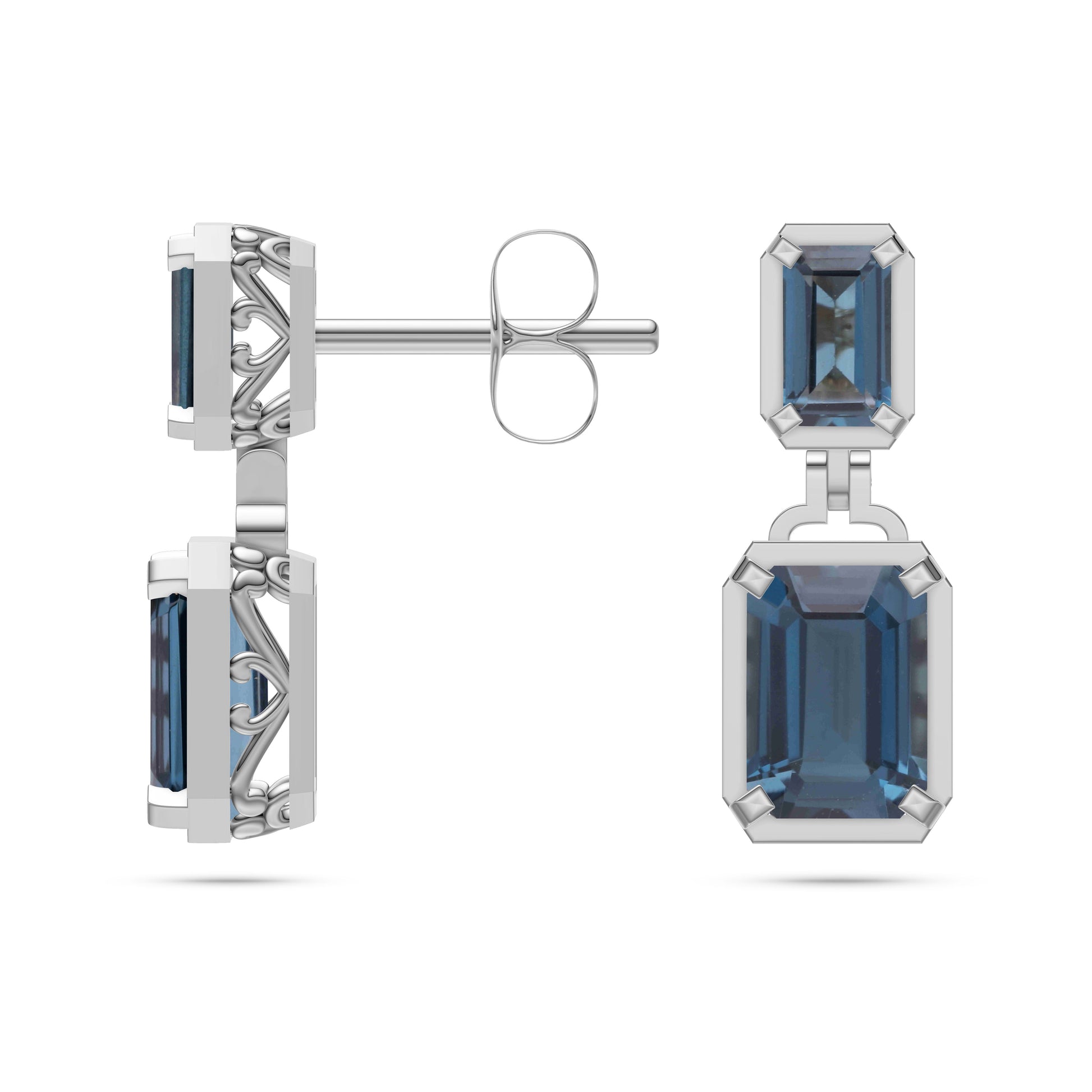 London Blue Topaz Drop Earrings In 14K Gold