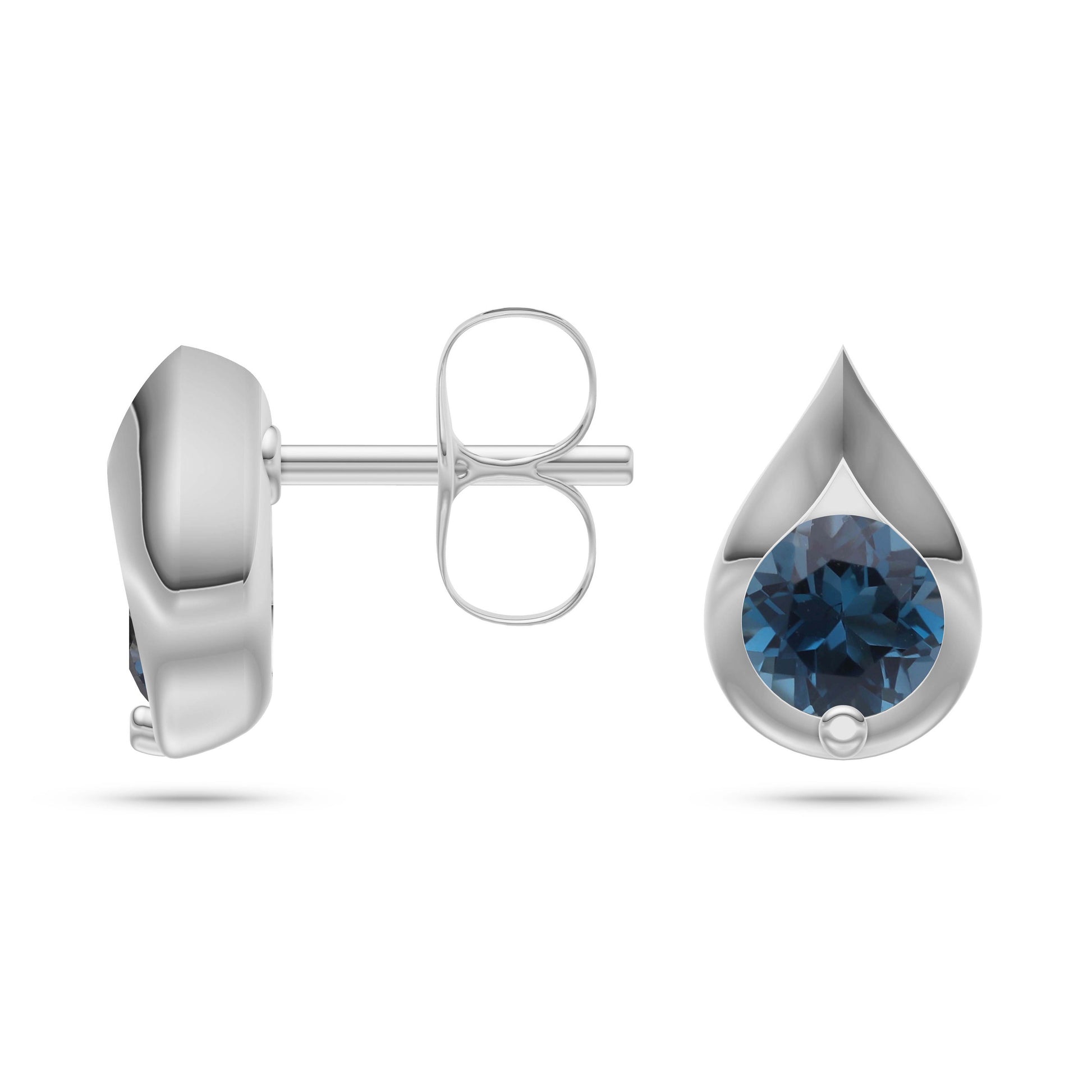 London Blue Topaz Droplet Earrings In 14K Gold