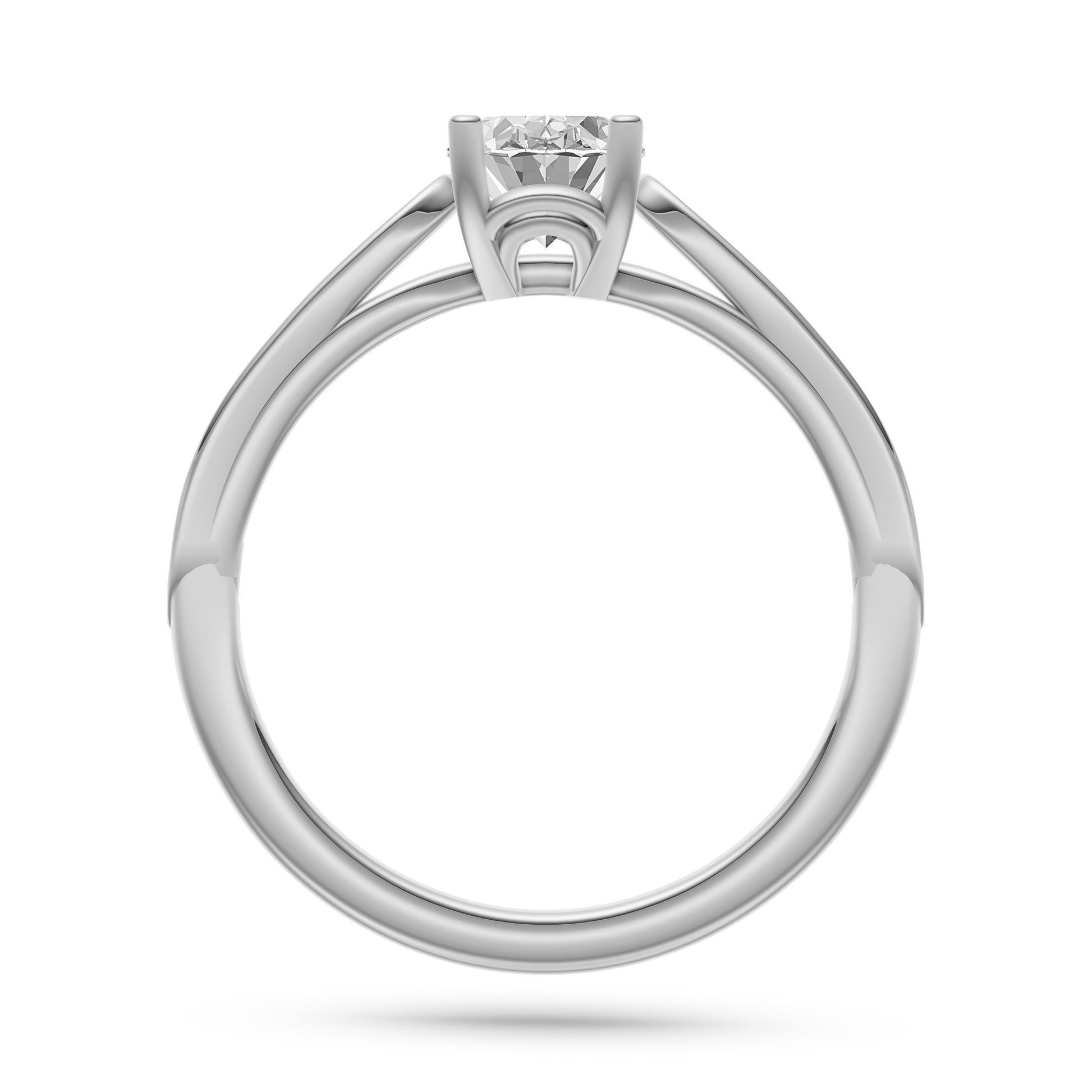 Lumière Oval Solitaire Ring In 14K Gold