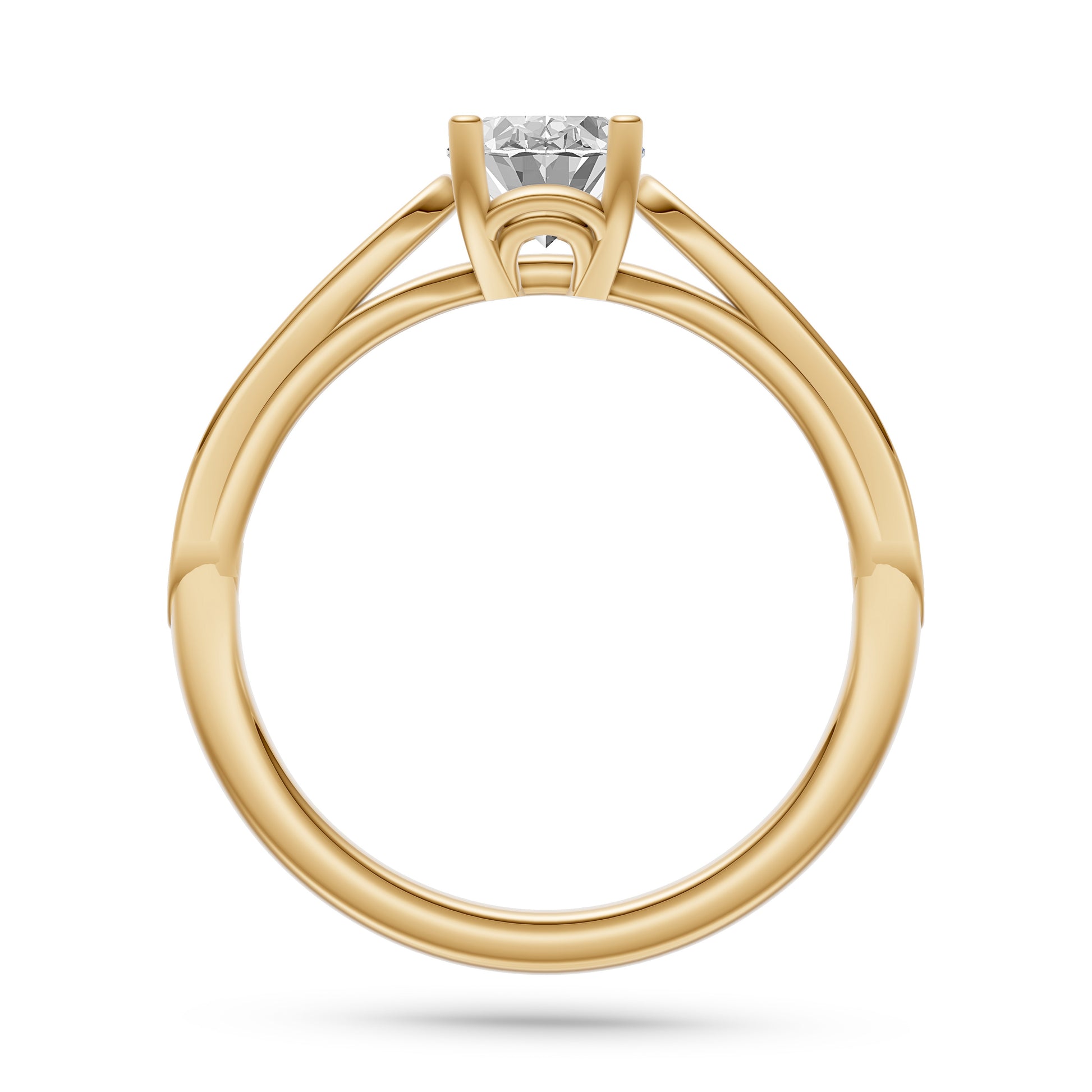 Lumière Oval Solitaire Ring In 14K Gold
