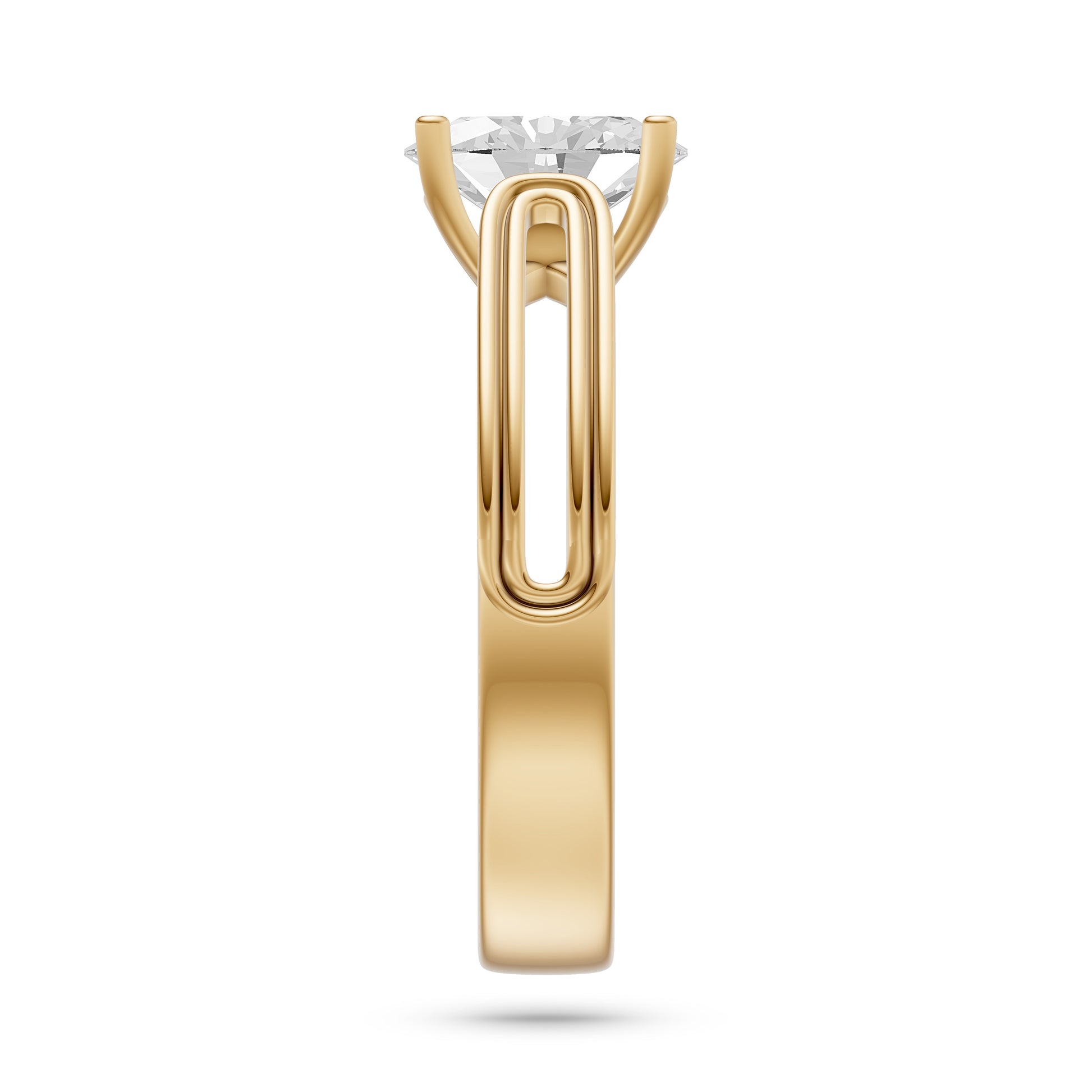Lumière Oval Solitaire Ring In 14K Gold