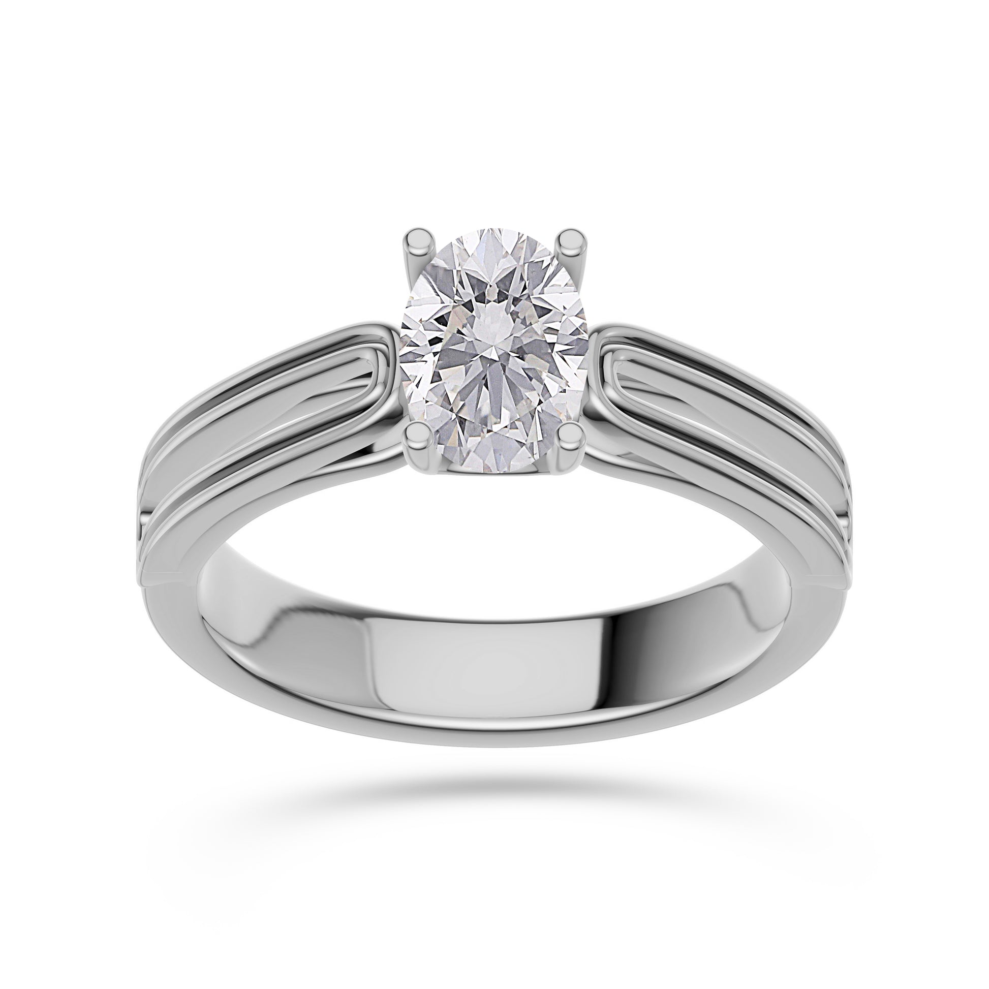 Lumière Oval Solitaire Ring In 14K Gold