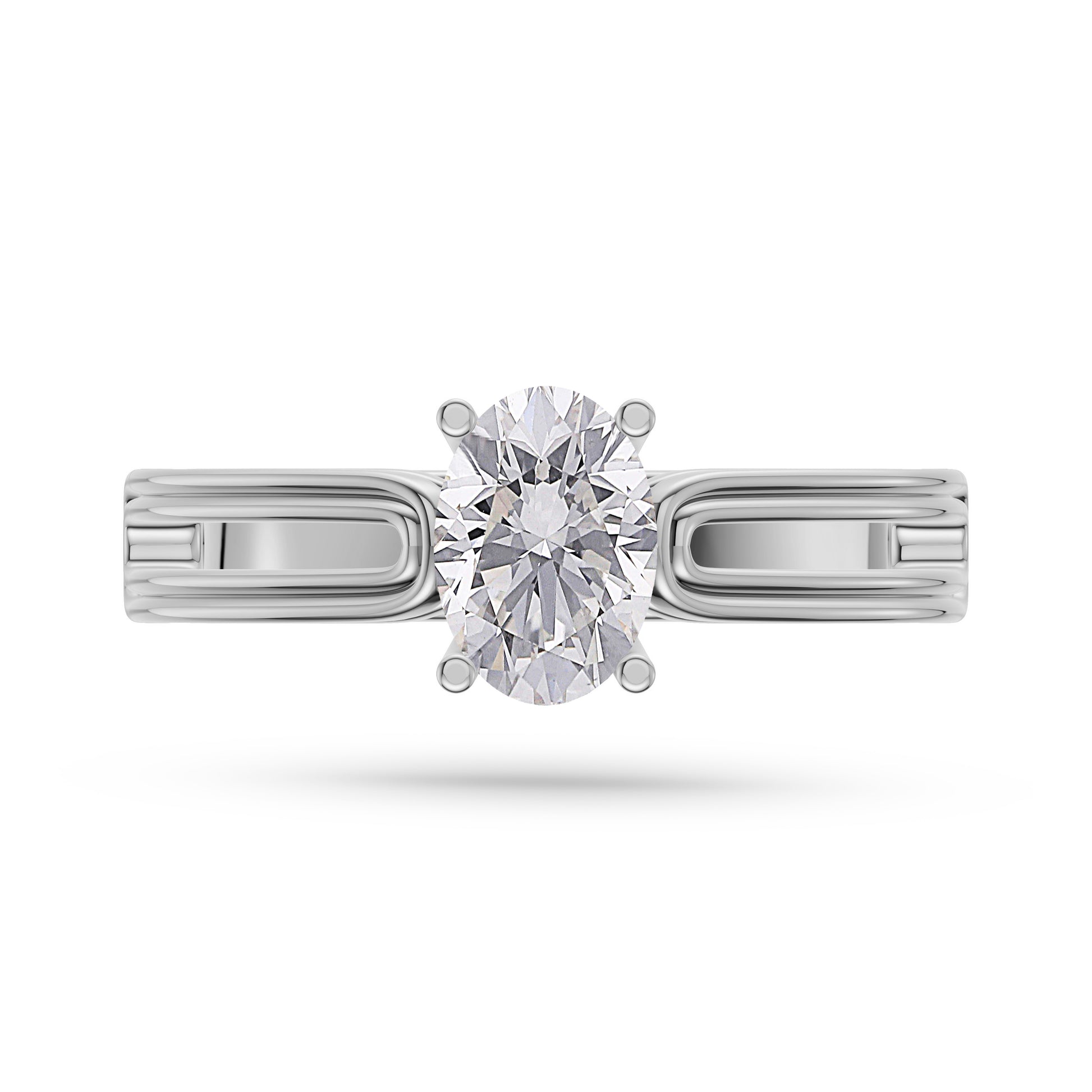 Lumière Oval Solitaire Ring In 14K Gold