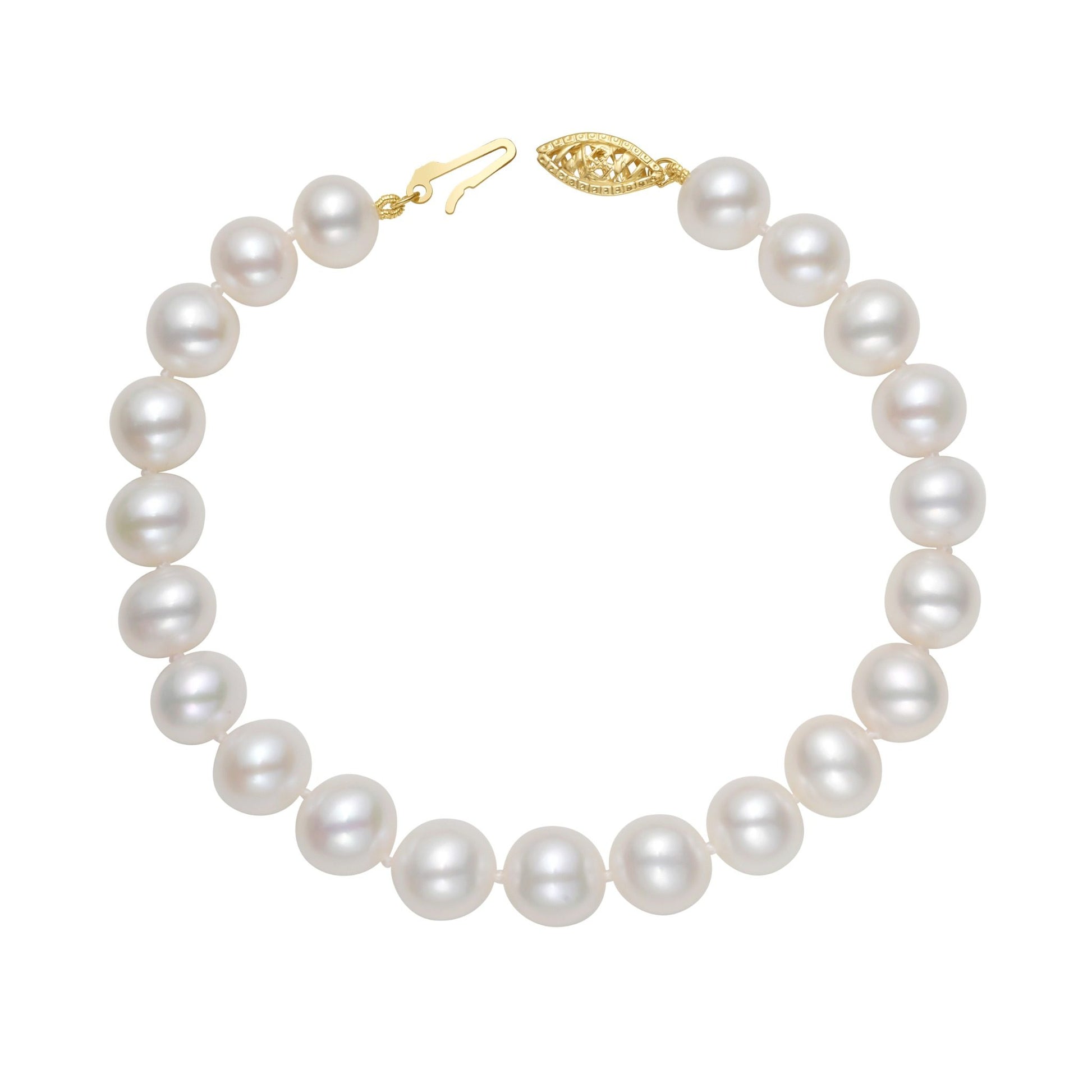 8-8.5mm Freshwater Pearl Bracelet In 14K Gold
