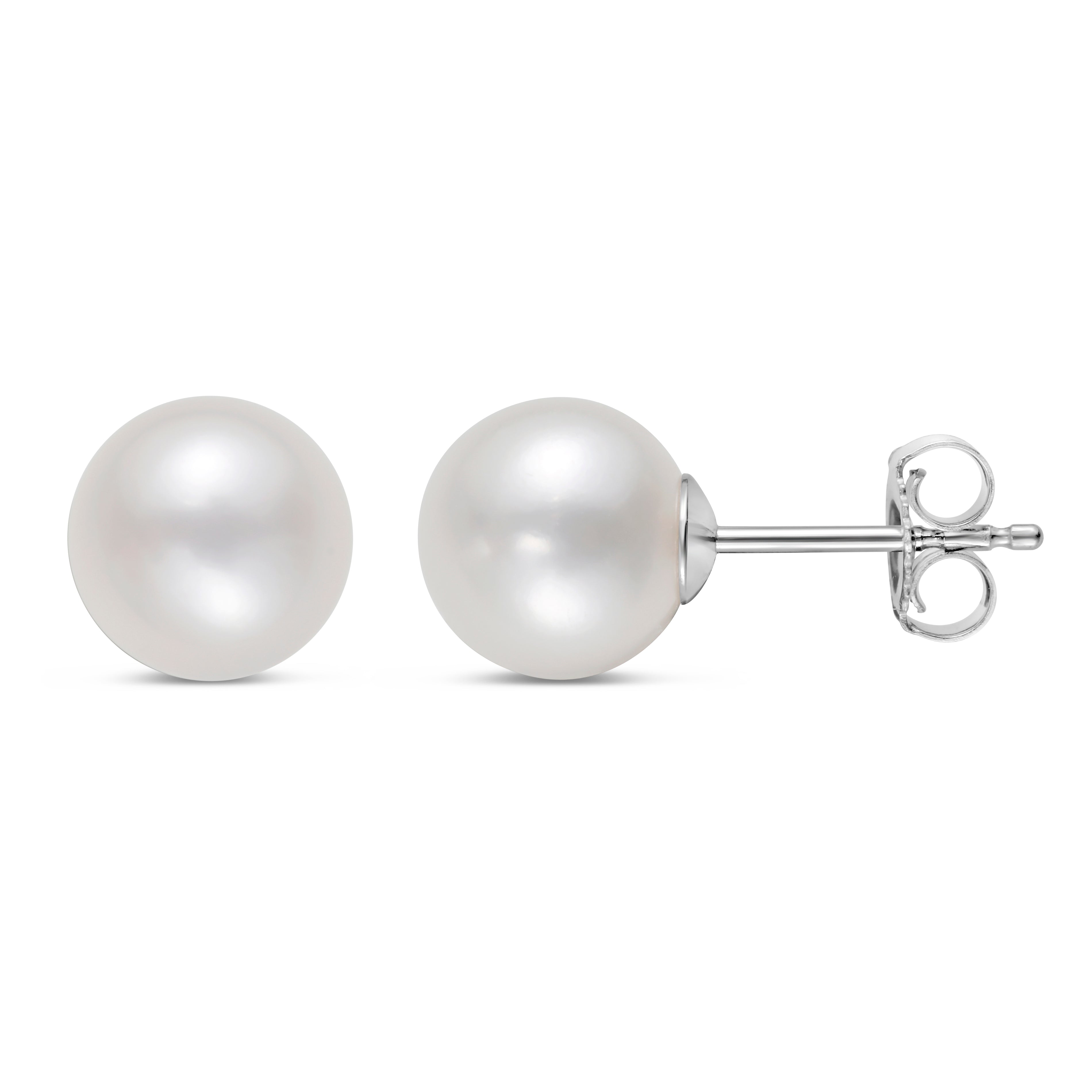 8-8.5mm Freshwater Pearl Stud Earrings In 14K Gold