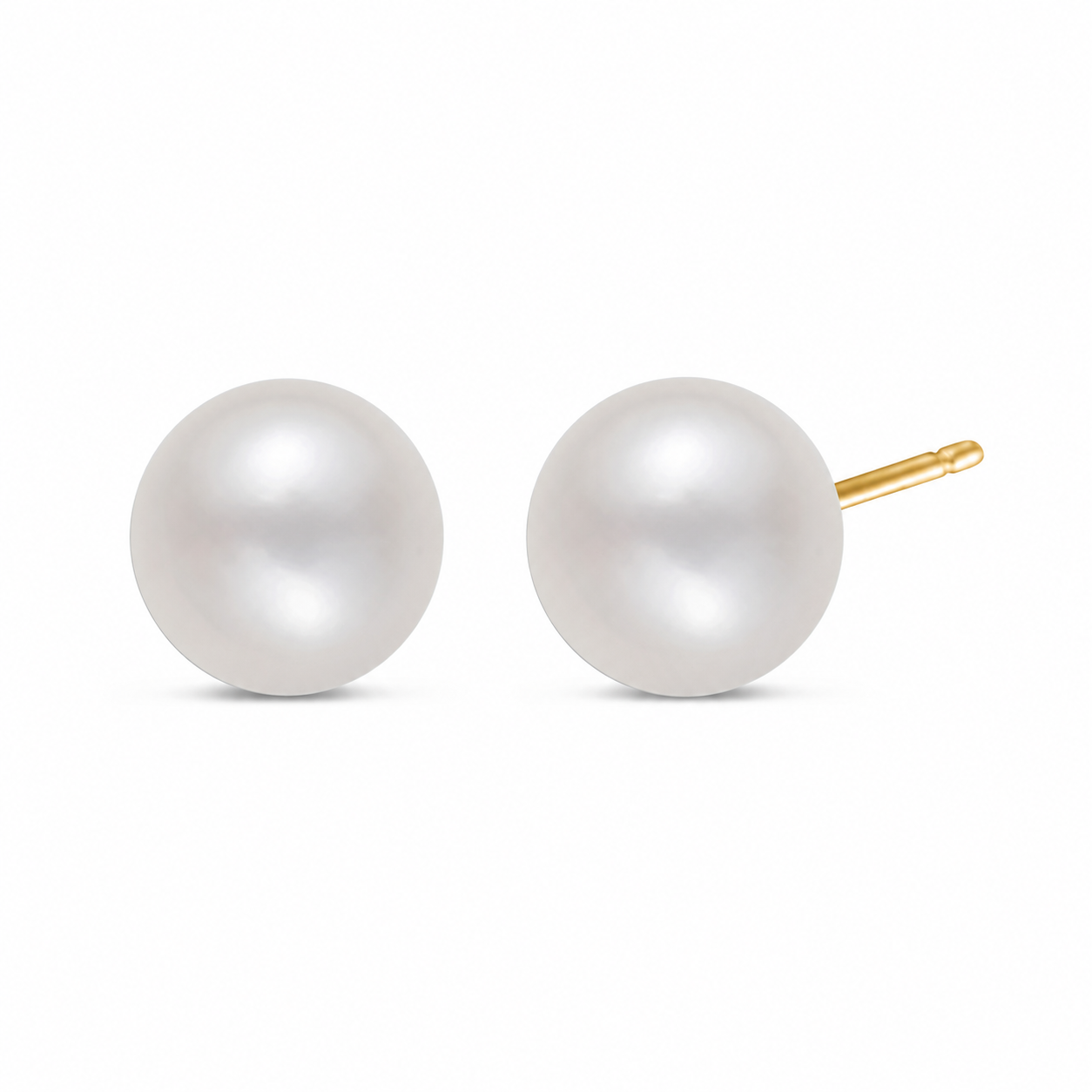 8-8.5mm Freshwater Pearl Stud Earrings In 14K Gold