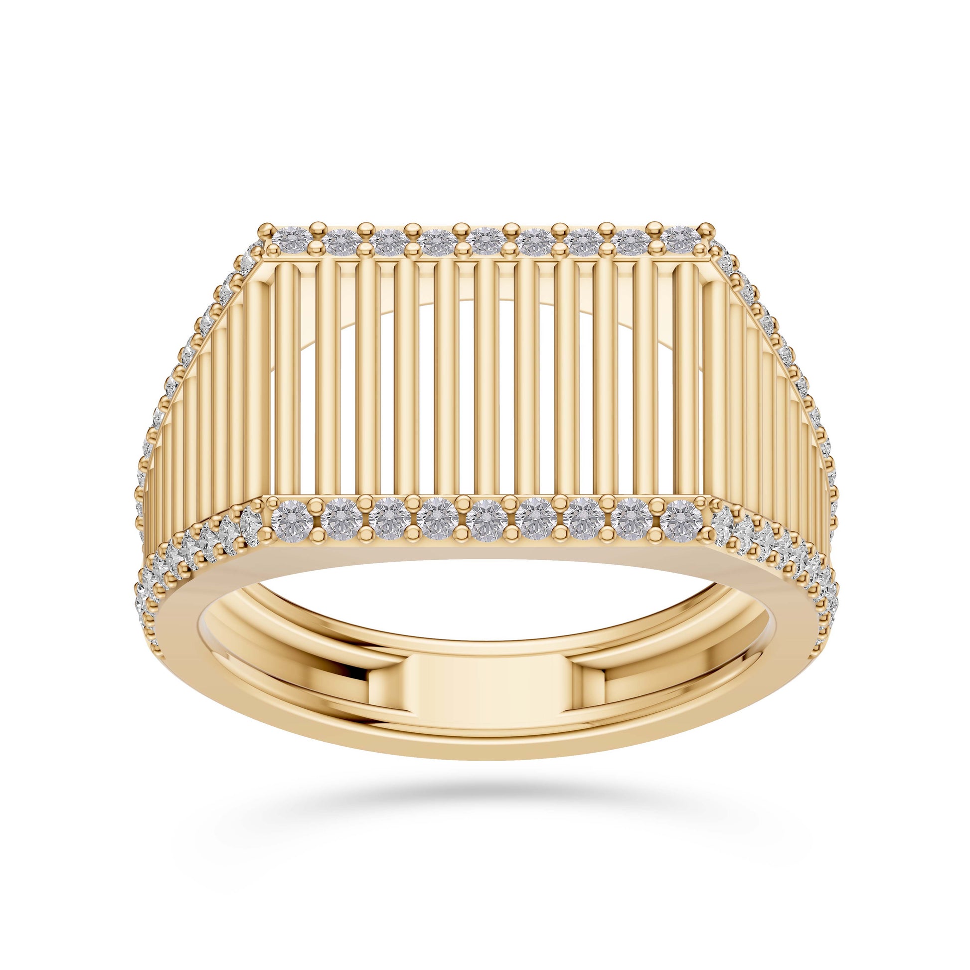 Luxe Diamond Cage Band Ring in 14K Gold