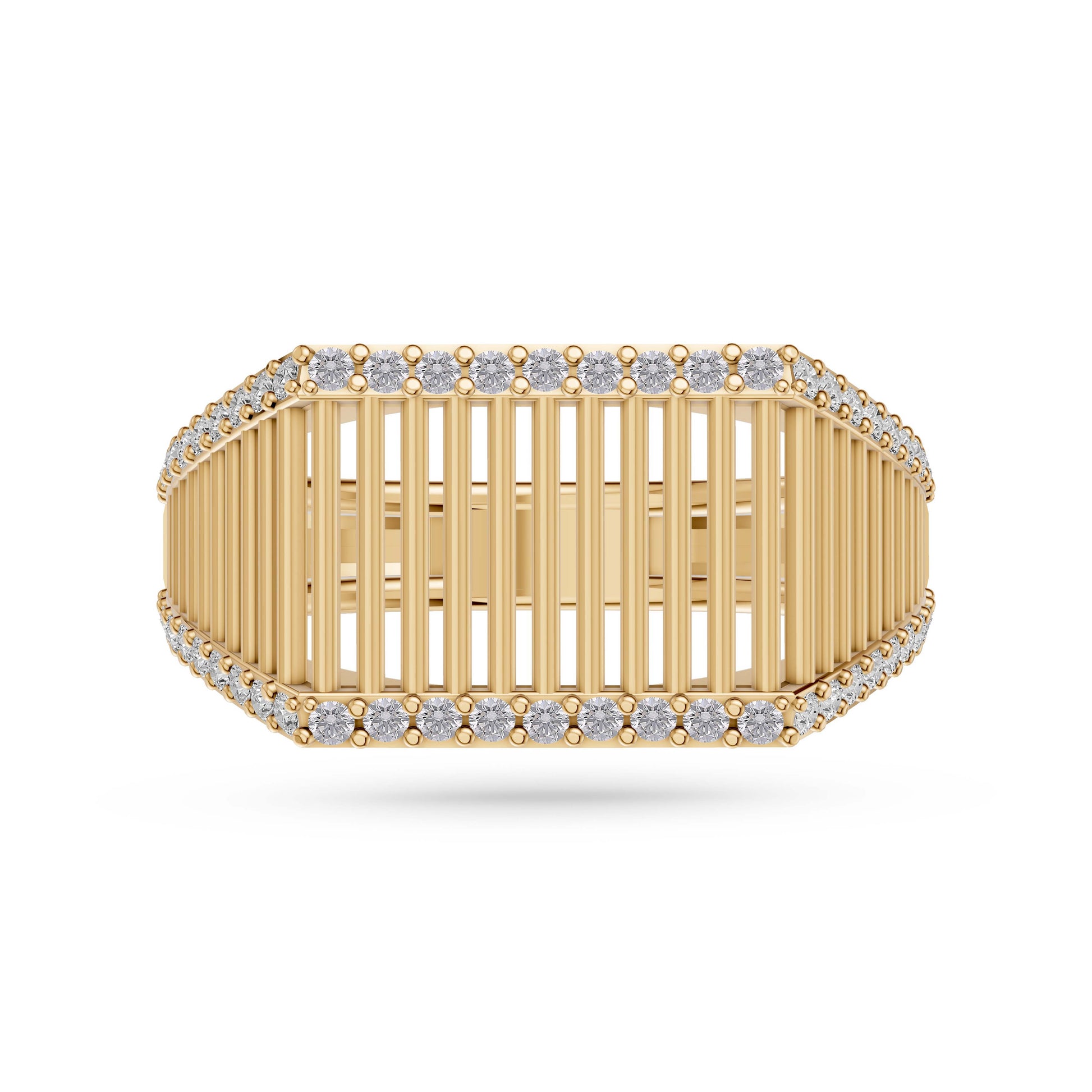 Luxe Diamond Cage Band Ring in 14K Gold