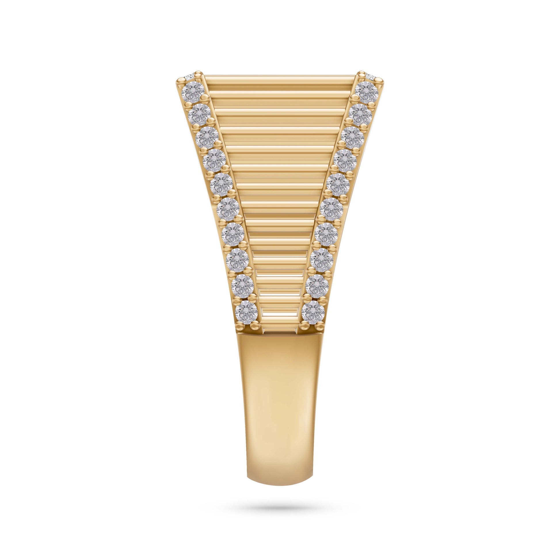 Luxe Diamond Cage Band Ring in 14K Gold