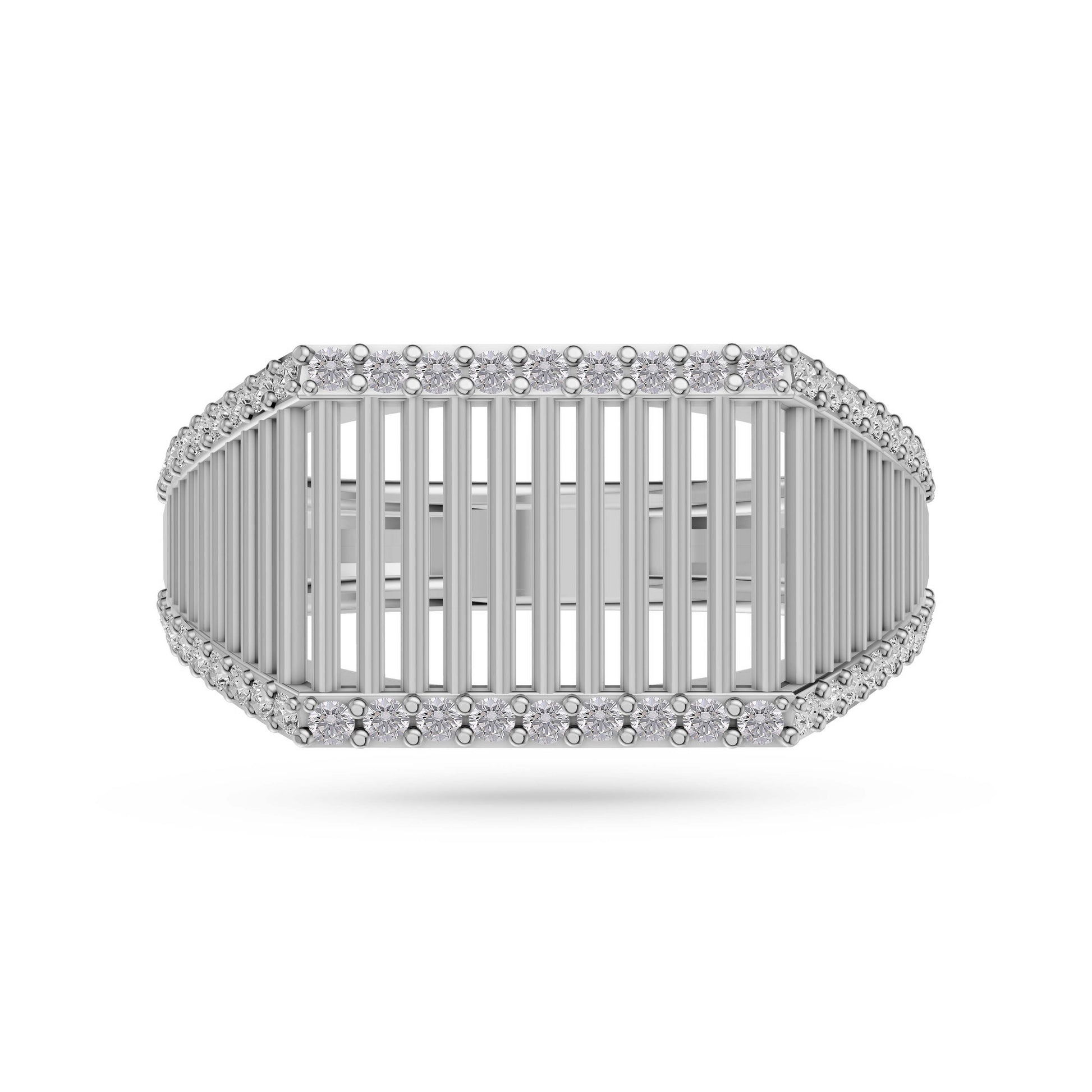Luxe Diamond Cage Band Ring in 14K Gold