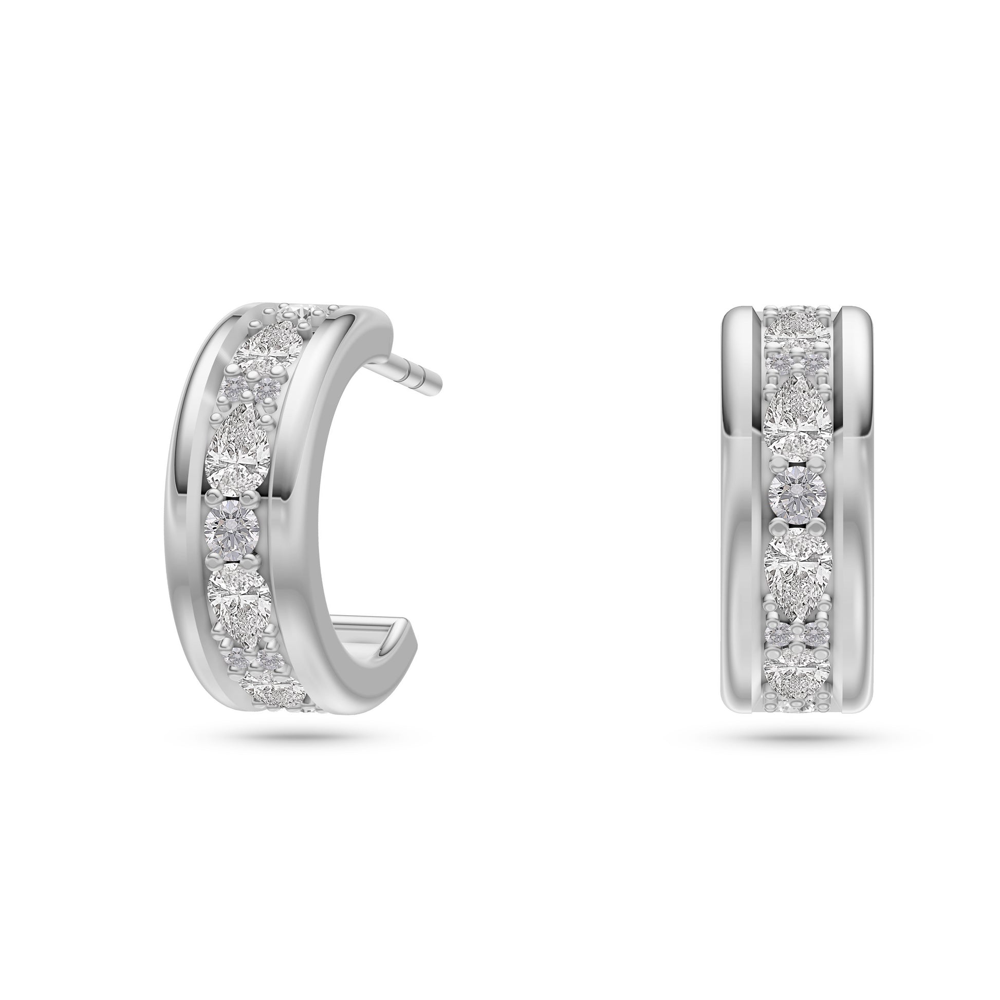 Luxe Diamond Huggie Earrings in 14K Gold