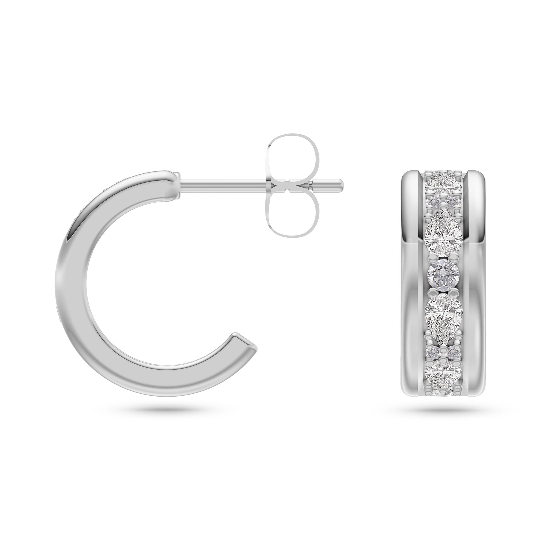 Luxe Diamond Huggie Earrings in 14K Gold