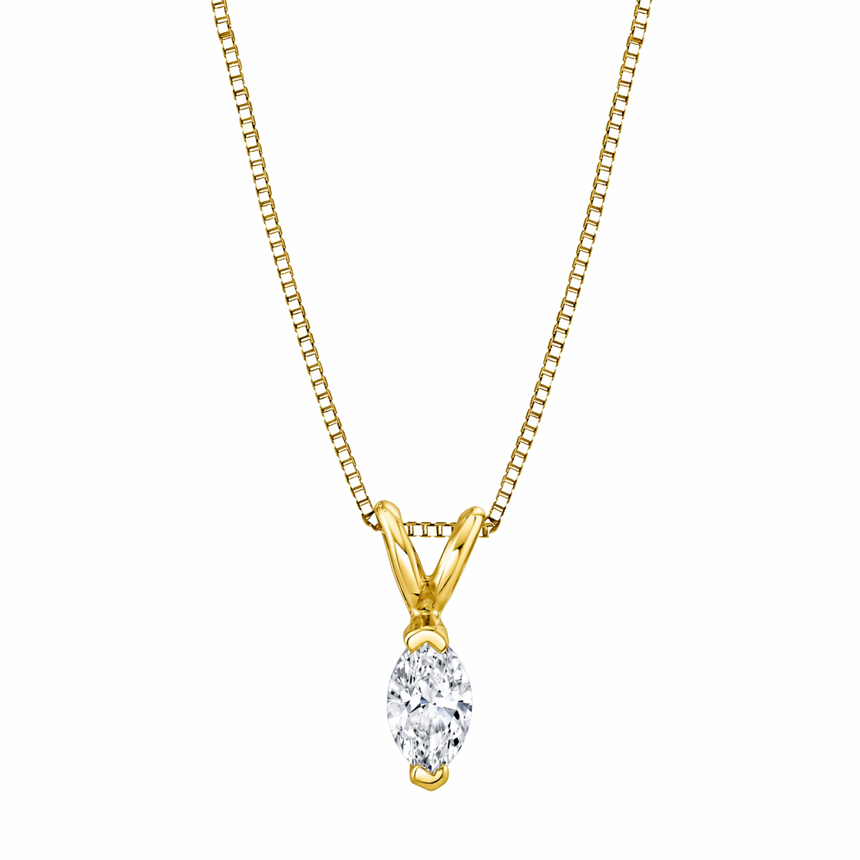Luxurious Marquise Diamond Necklace in 14K Gold
